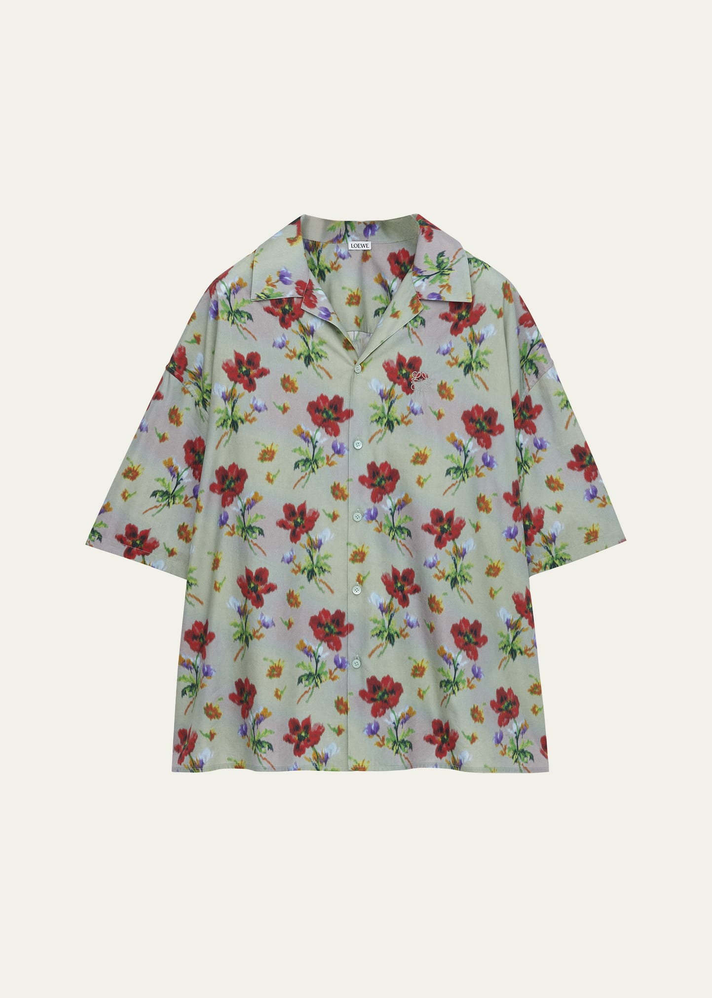 Loewe Men's Floral Relaxed-Fit Camp Shirt - Bergdorf Goodman
