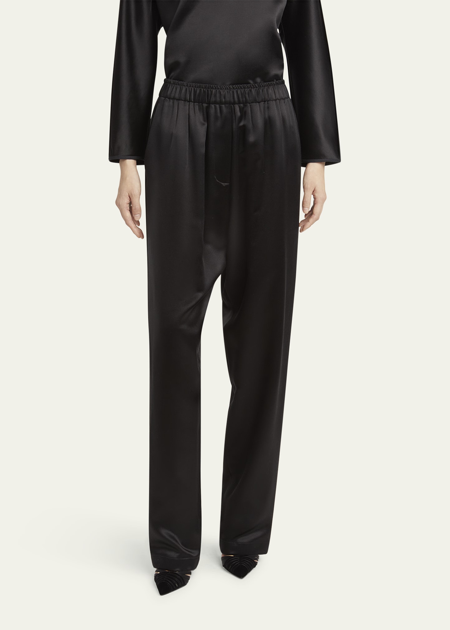Giorgio Armani Pull-On Silk Trousers - Bergdorf Goodman