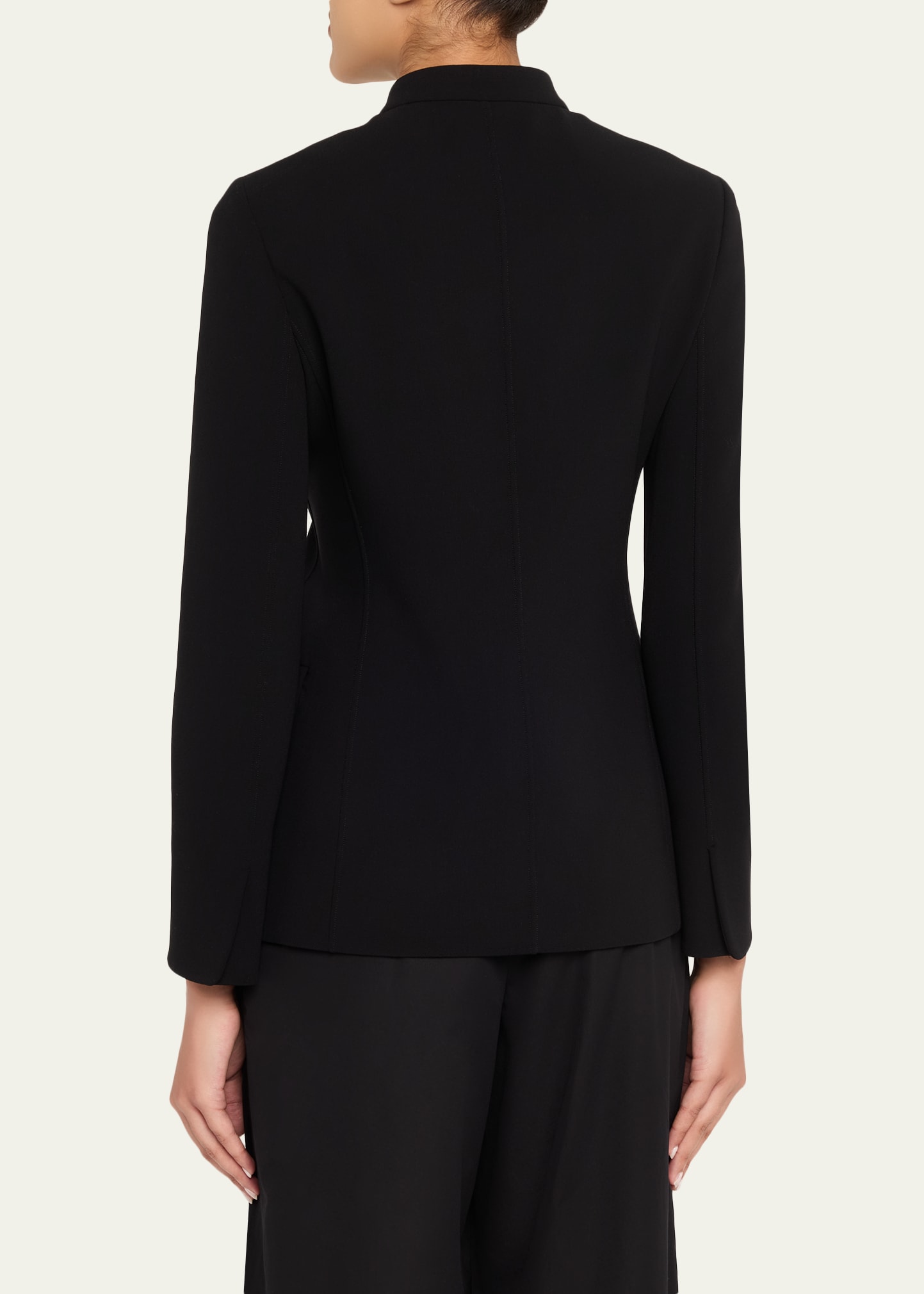 Giorgio Armani Stretch Wool Crepe Double-Breasted Blazer