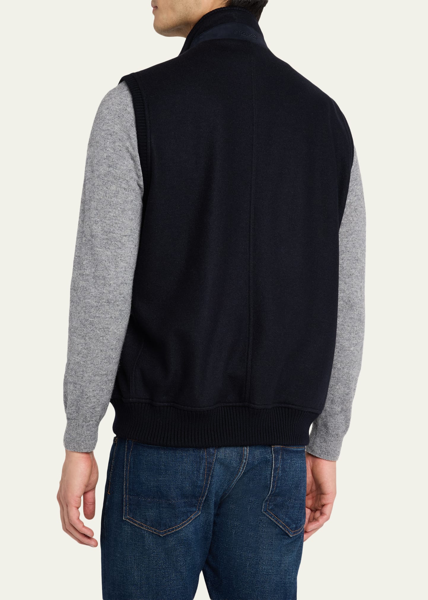 Mandelli Men's Cashmere Jersey Full-Zip Vest - Bergdorf Goodman