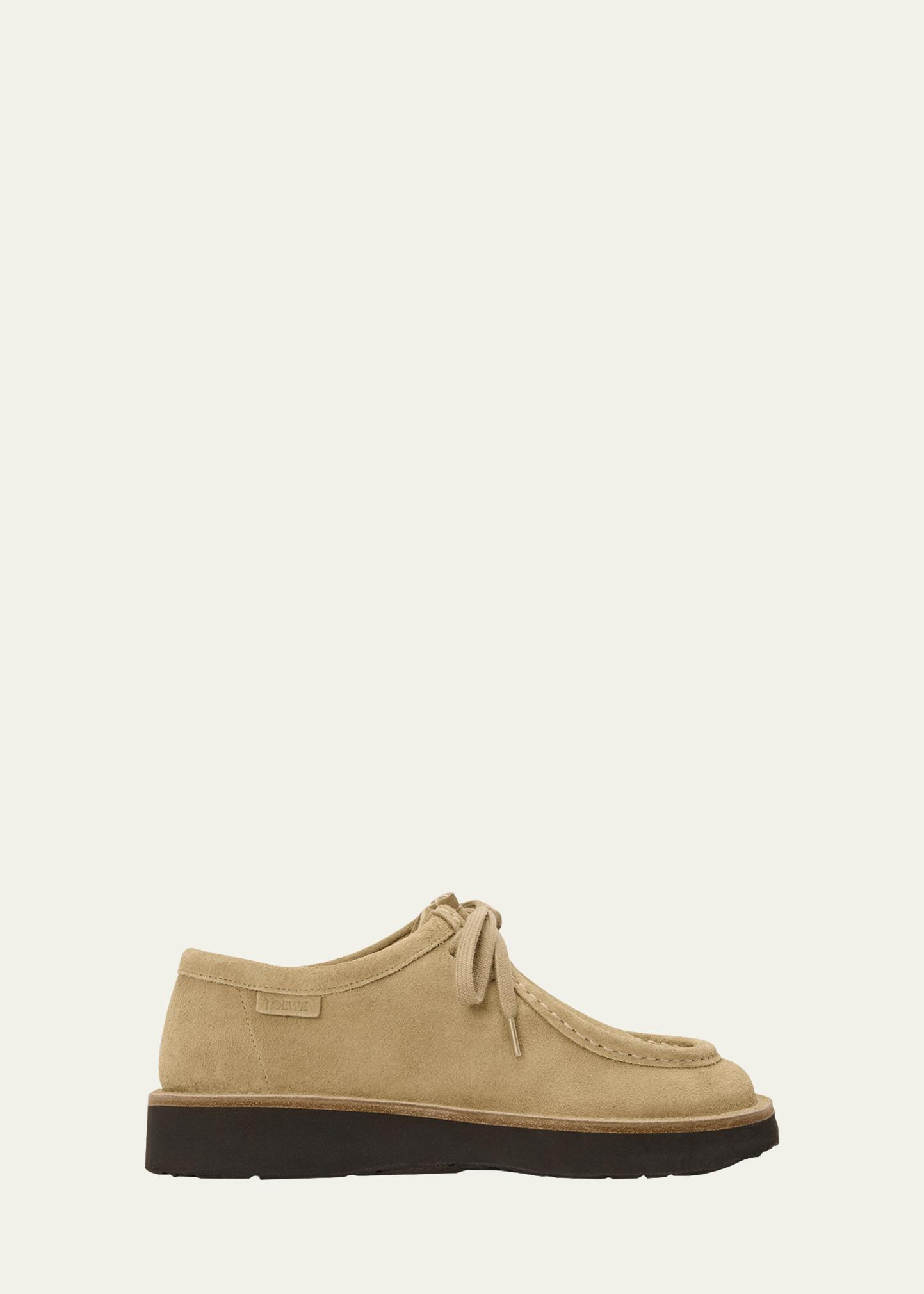 Loewe Faro Suede Lace-Up Derby Shoes