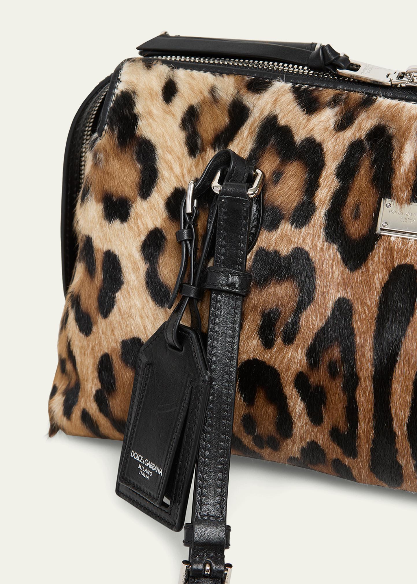 Dolce&Gabbana Vittoria Cheetah-Print Pony Hair Shoulder Bag