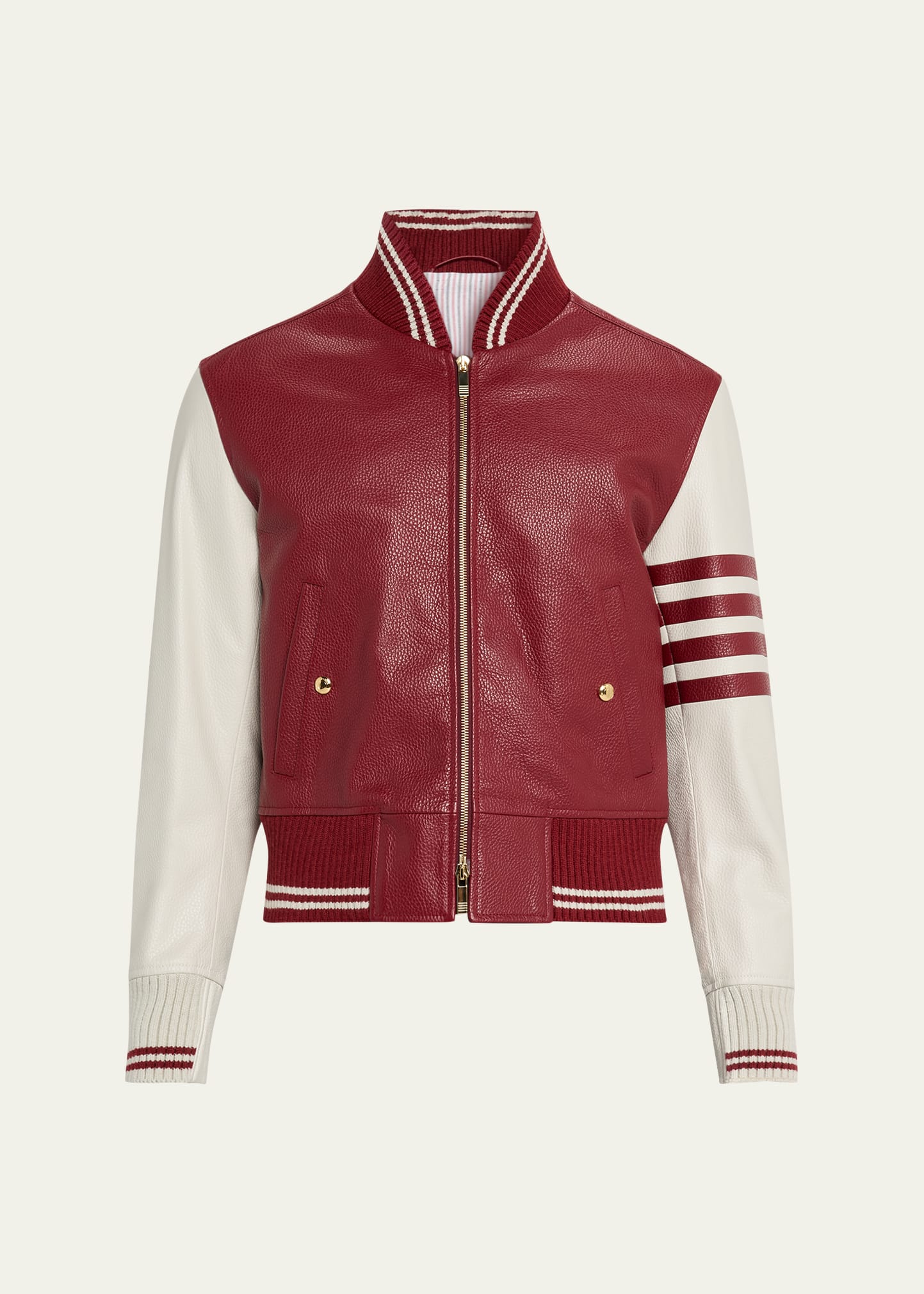 Thom Browne｜JACKETS (CROPPED VARSITY JACKET W/ 4BAR AND bg_5038831_100491_m