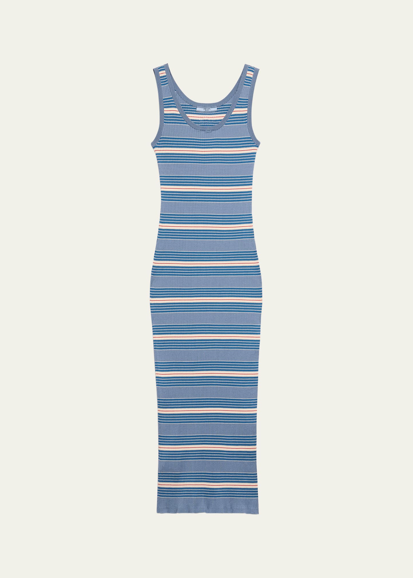 Striped Cotton Rib Midi Tank Dress