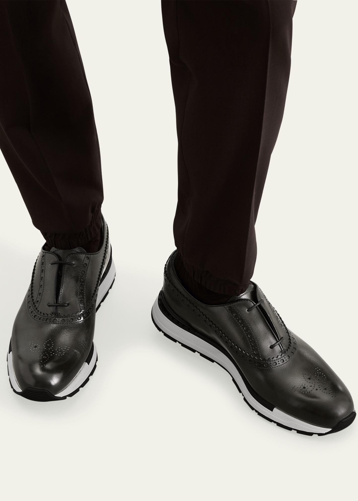 Berluti Men's Fast Track Brogue Leather Sneakers - Bergdorf Goodman