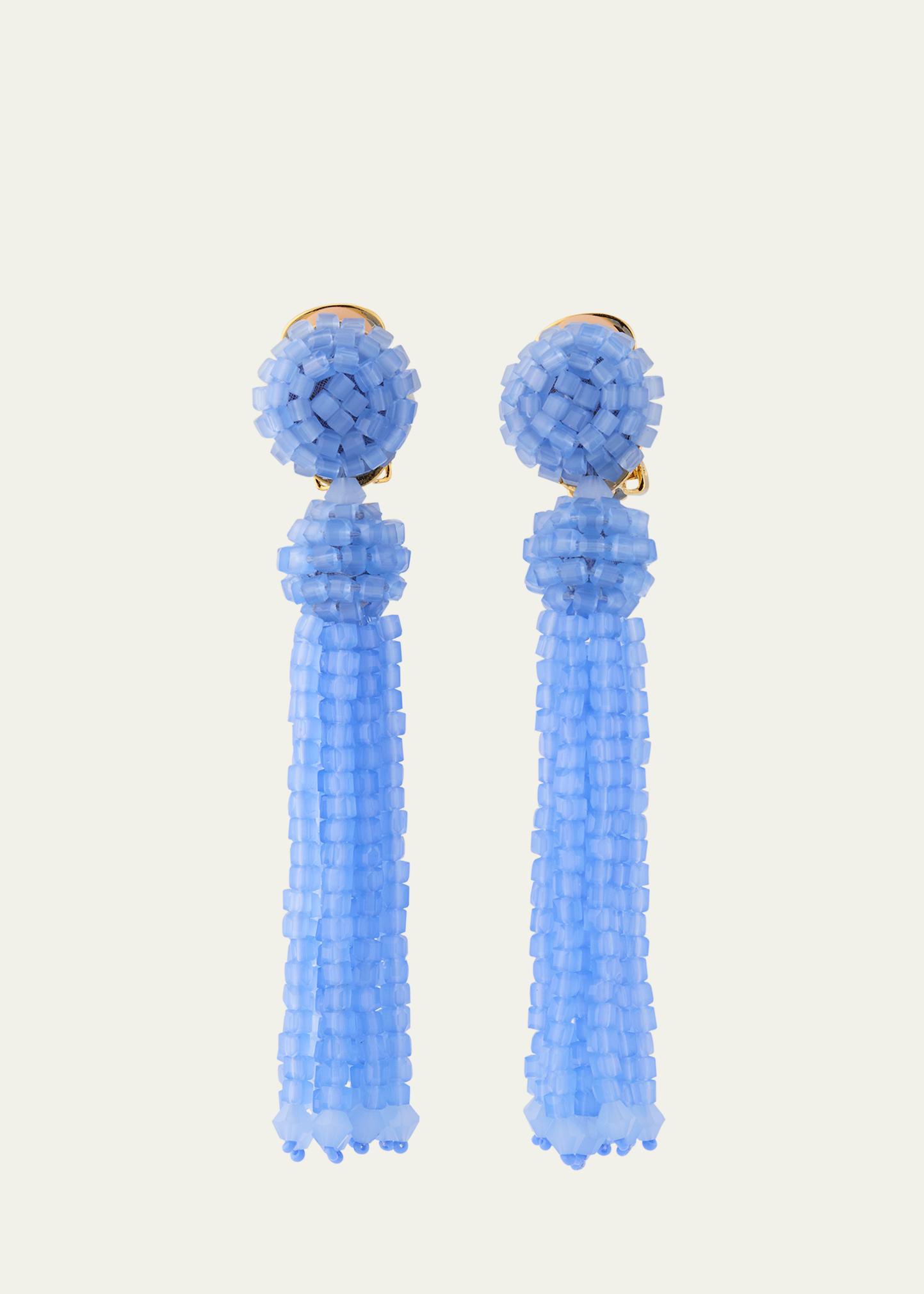 Oscar De La Renta Crystal Fringe Earrings