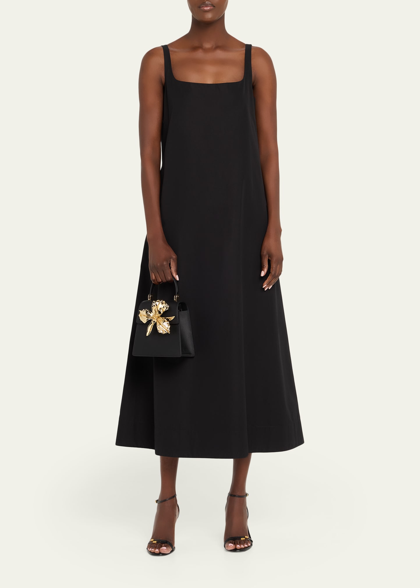 Cult Gaia Emilia Flower-Embellished Leather Top-Handle Bag