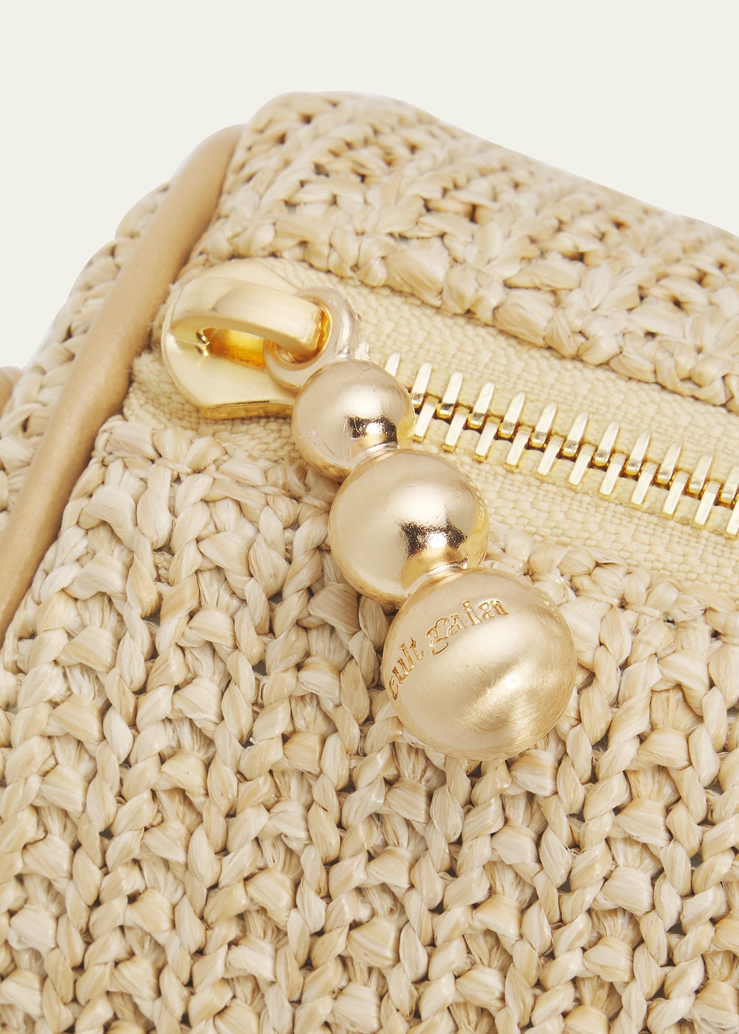 Cult Gaia Zozina Stone-Embellished Raffia Shoulder Bag - Bergdorf