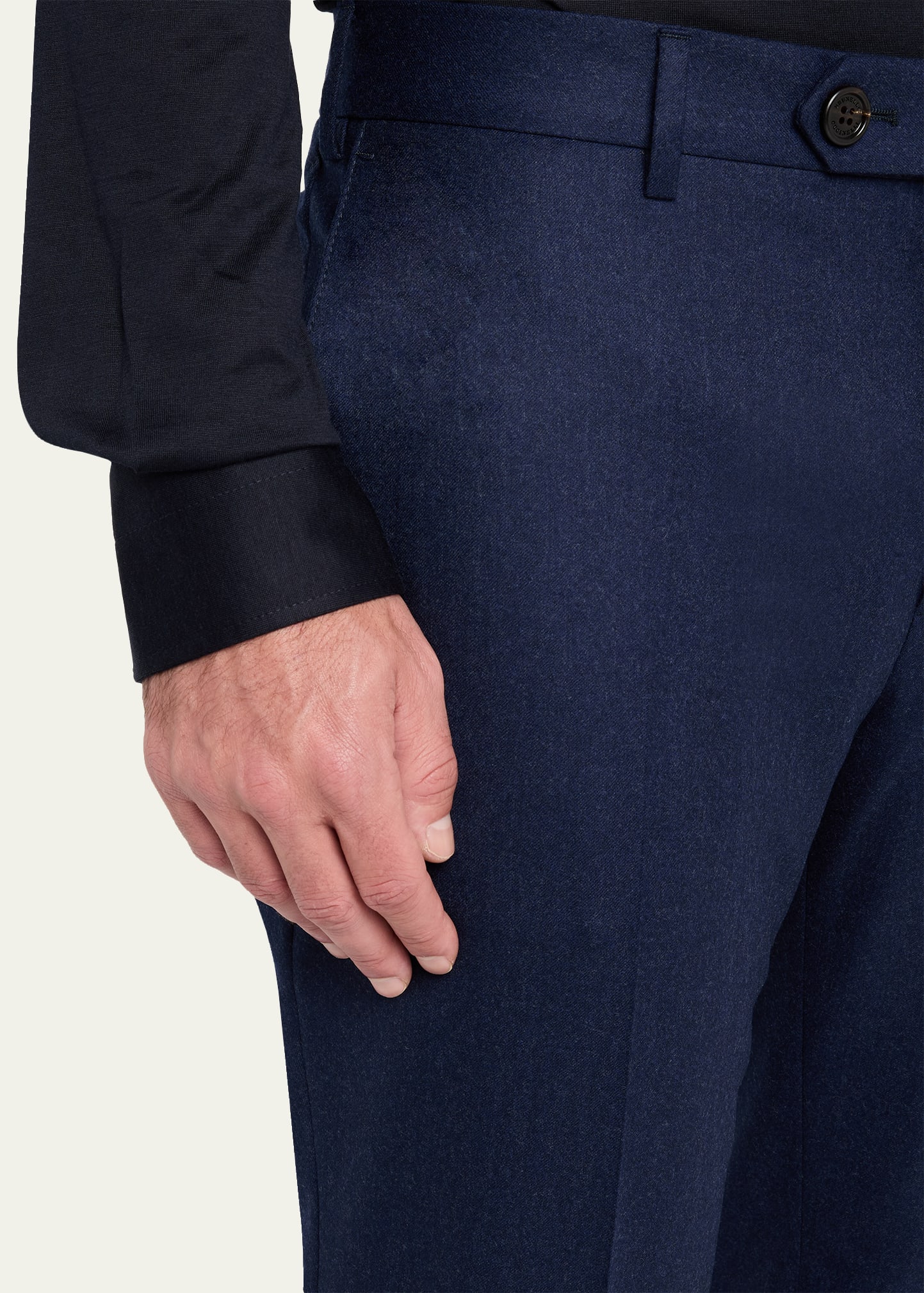 Brunello Cucinelli Men's Wool Flannel Flat-Front Pants - Bergdorf