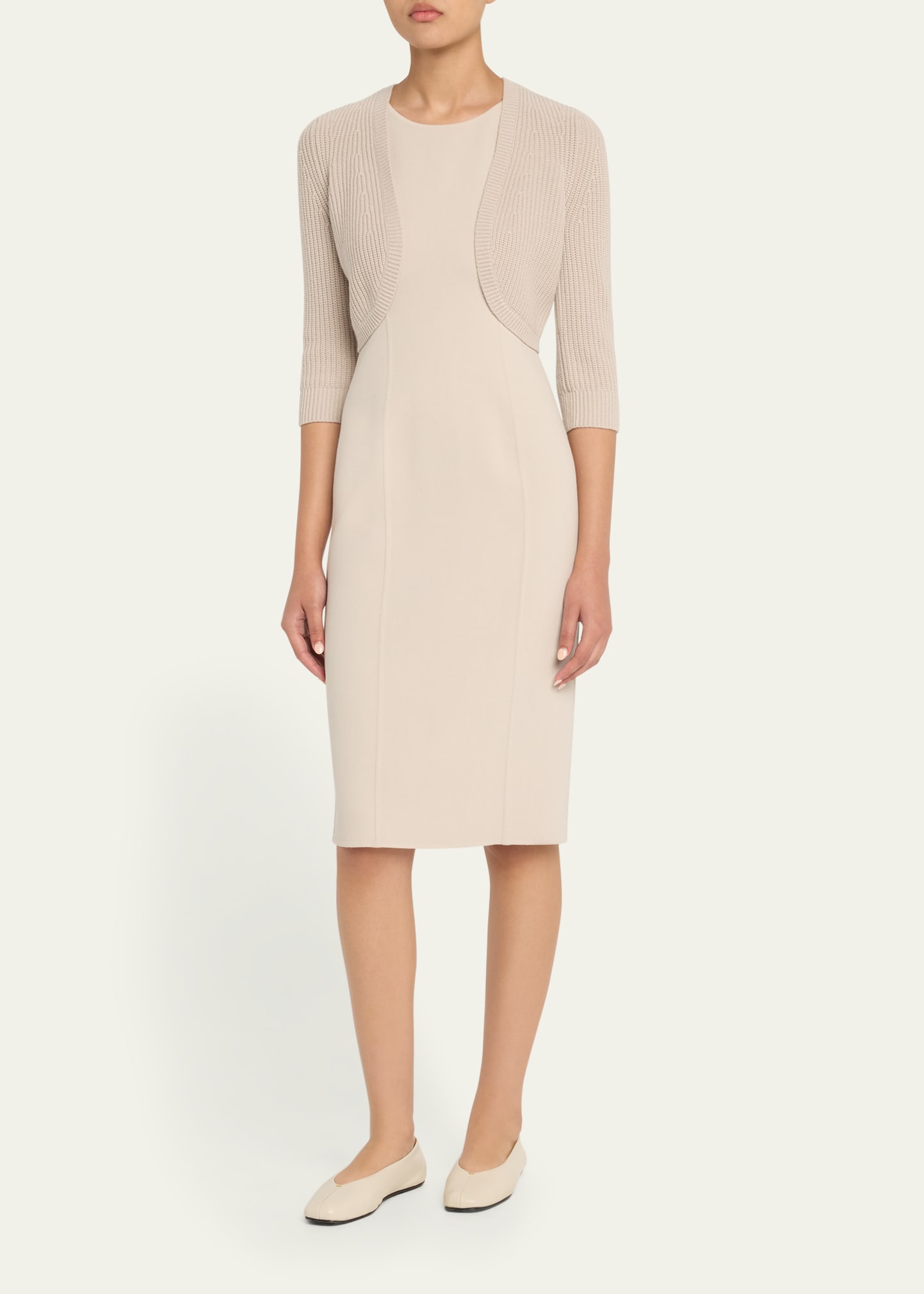 michael kors cream dress Michael Kors Sleeveless Sheath Wool-Blend Dress