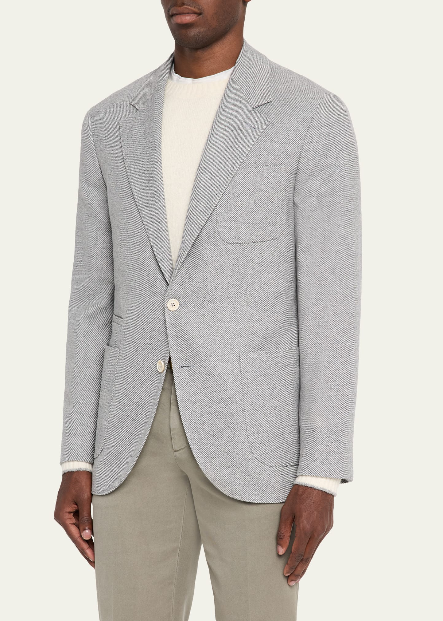 ジャケット BRUNELLO CUCINELLI SS25 SUIT-TYPE JACKET (MH1267332 C9002) Twill blazer for Man in Navy Blue | Brunello Cucinelli