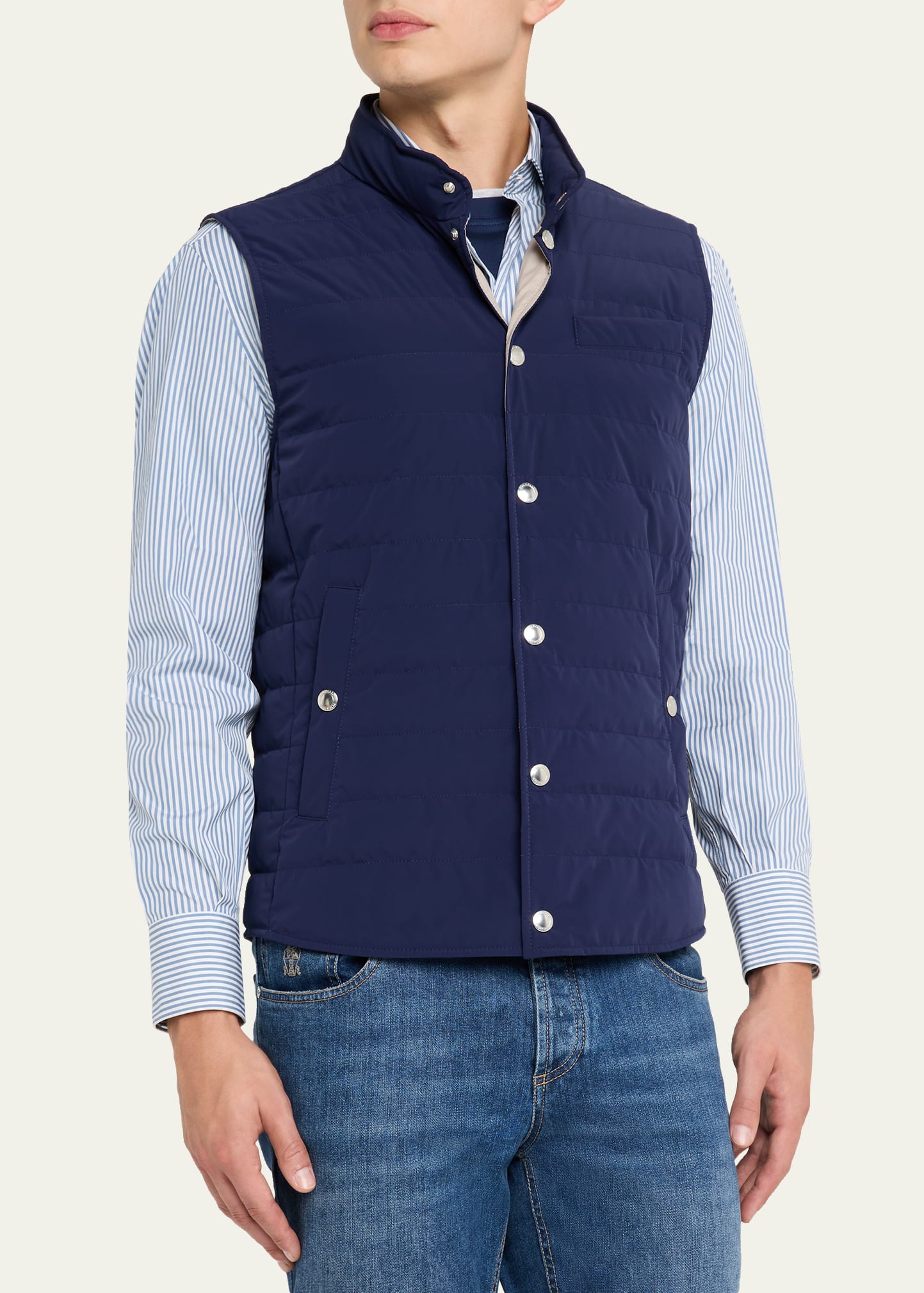 BRUNELLO CUCINELLI ネイビー キルティングベスト bg_5039580_100380_c