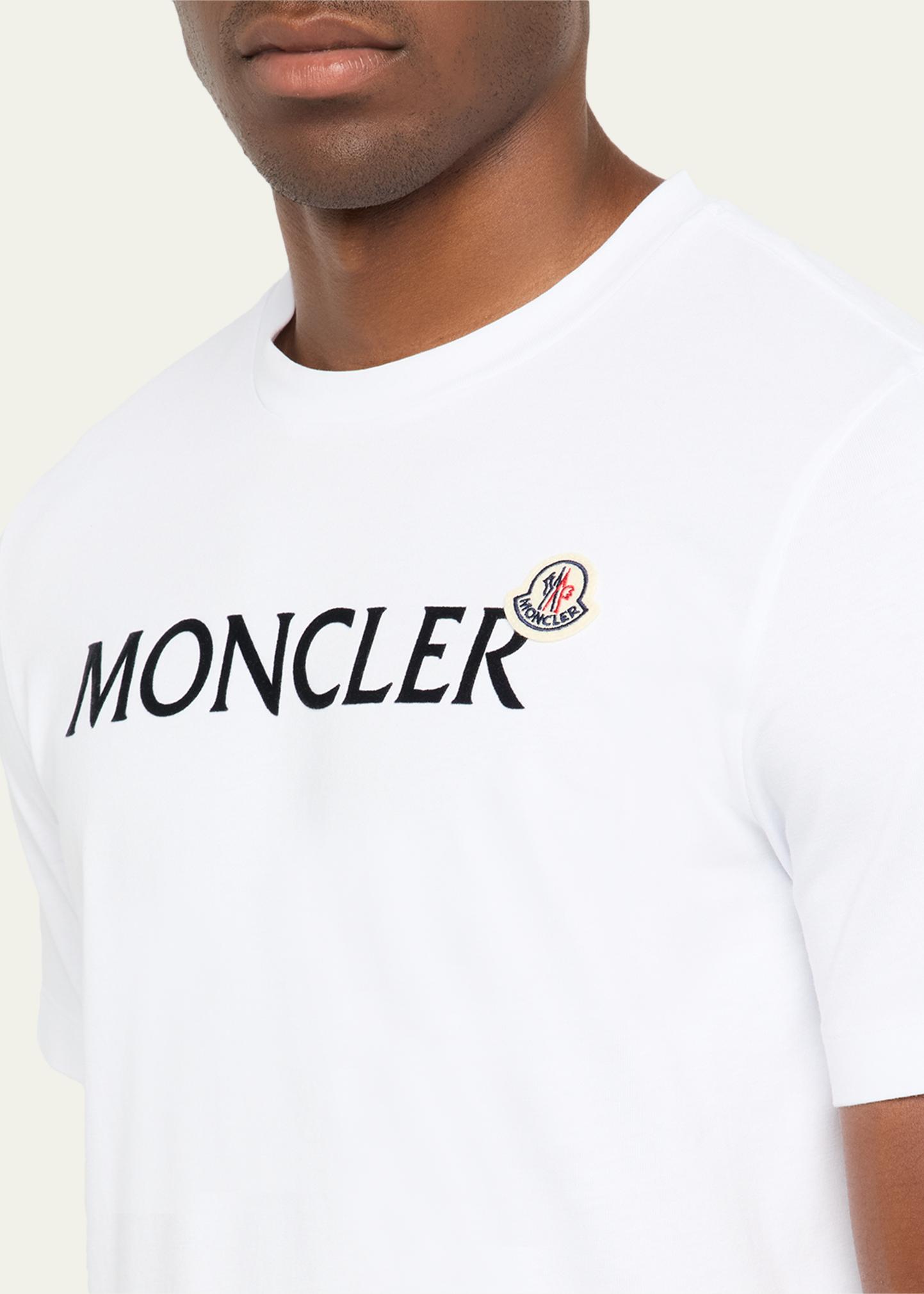 Moncler Men's Logo Script Crewneck T-Shirt - Bergdorf Goodman