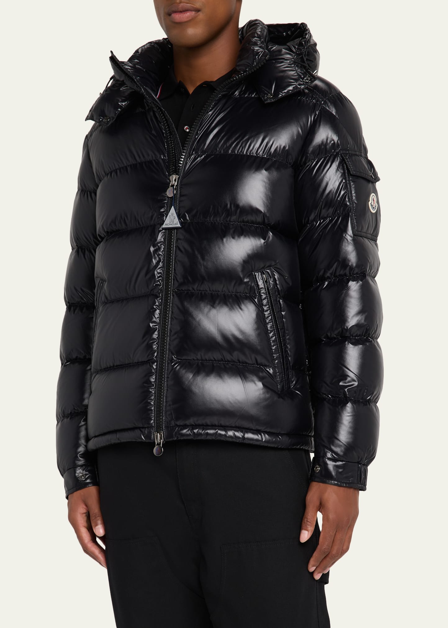 MONCLER MAYA モンクレール　ブラック　mastermind Black Moncler Maya Hooded Short Down Jacket - Short Down Jackets