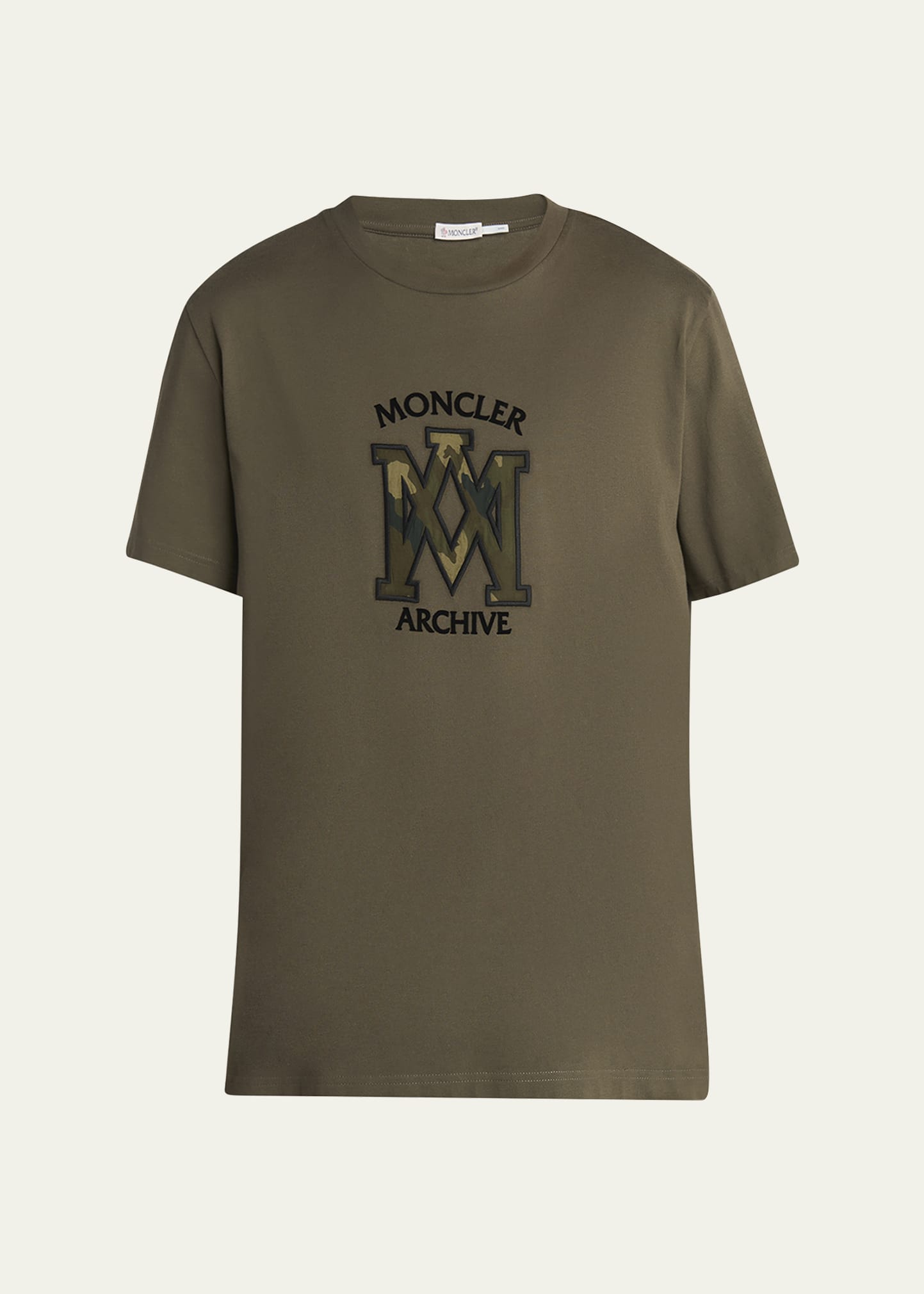 【関税/送料無料】Moncler*Logo Embroidered Crewneck T-Shirt Moncler Men's Camouflage Logo Crewneck T-Shirt - Bergdorf