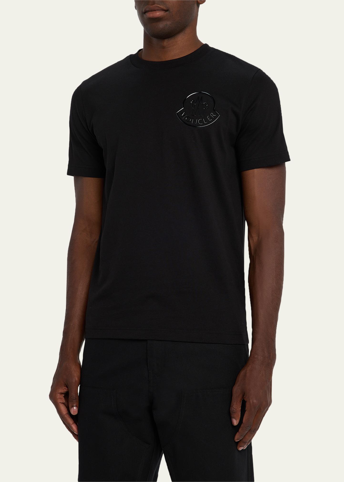 Moncler Men's Glossy Logo Crewneck T-Shirt - Bergdorf Goodman