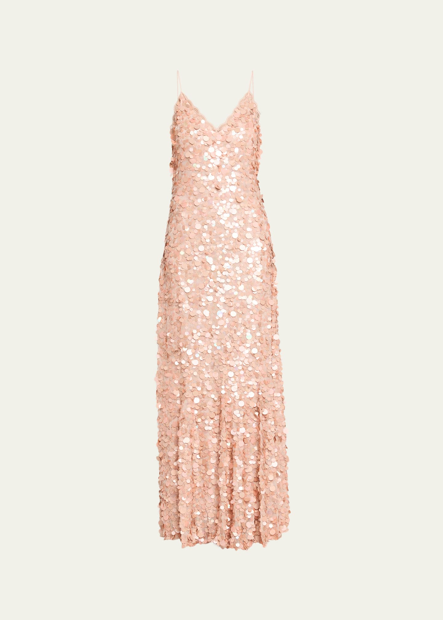 Emmalisa Sequin Gown for Women in Coral Sunset, Size: 0, by LoveShackFancy