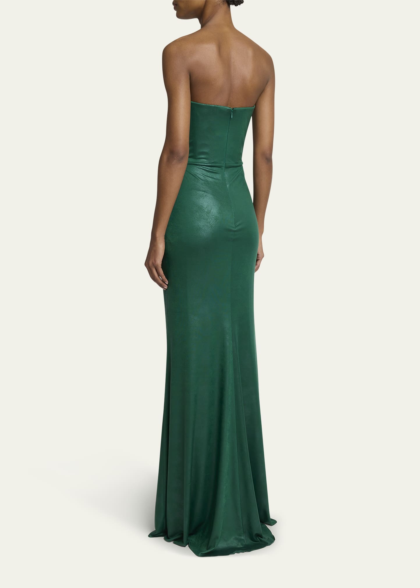 Elie Saab Strapless Ruched Coated Jersey Gown - Bergdorf Goodman