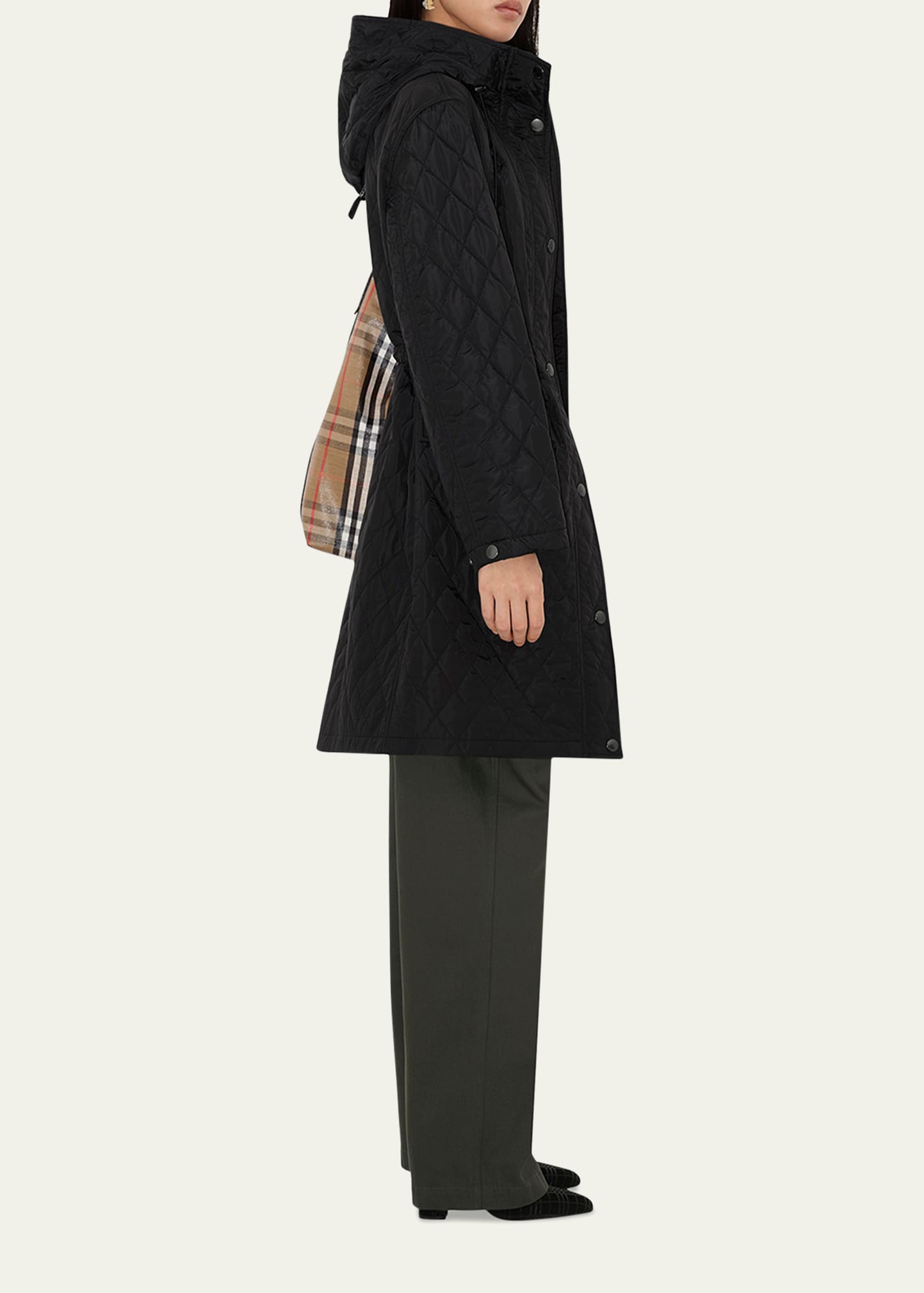 Burberry Hillgate Quilted Long Hooded Jacket - Bergdorf Goodman