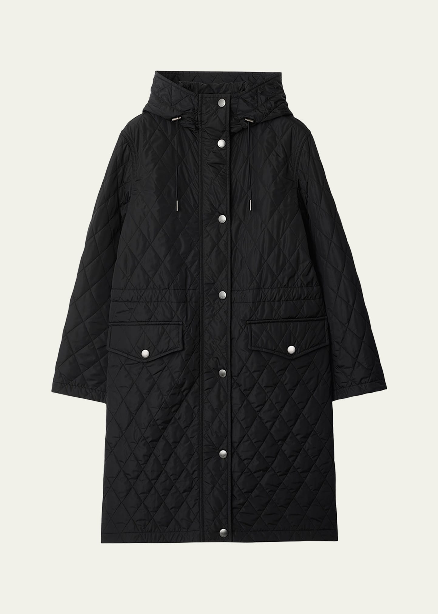 Burberry Hillgate Quilted Long Hooded Jacket - Bergdorf Goodman