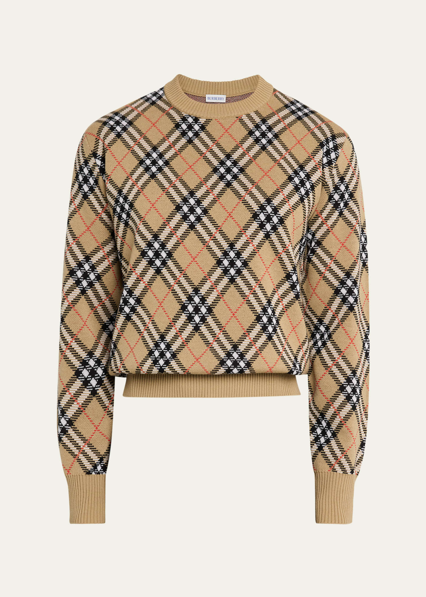 Burberry Men's Vintage Check Knit Crewneck Sweater - Bergdorf Goodman