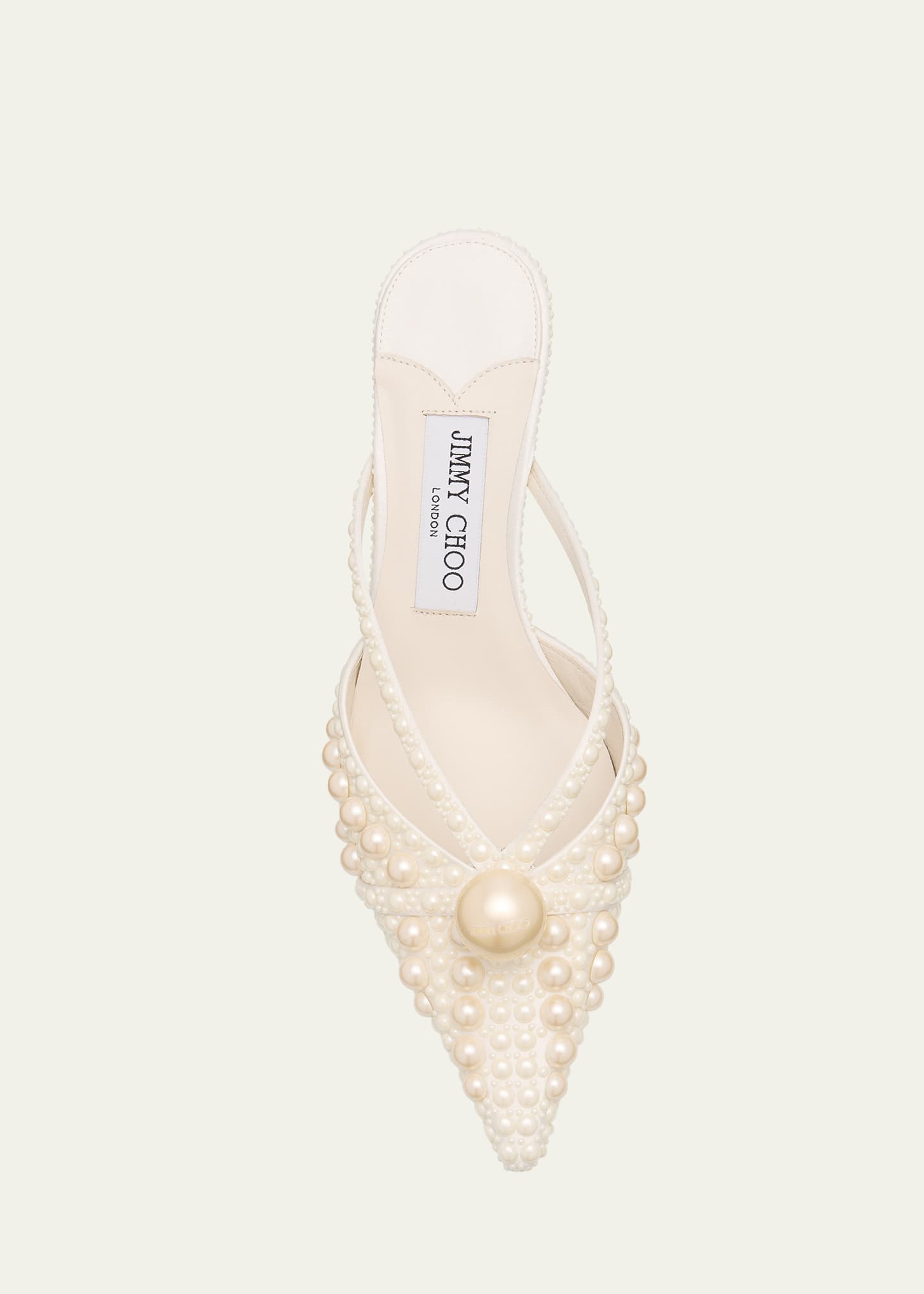 Jimmy Choo Sana 51 Pearly Leather Mules - Bergdorf Goodman