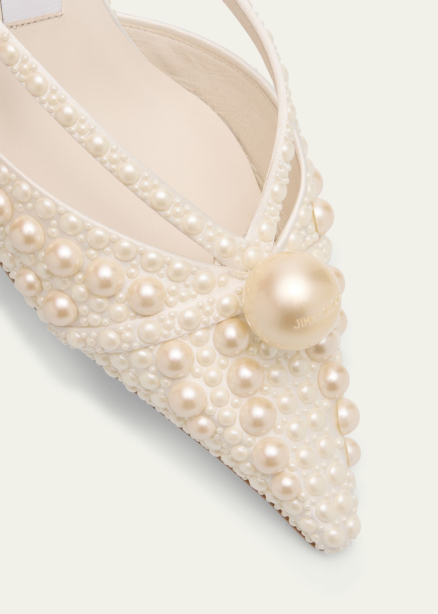 Jimmy Choo Sana 51 Pearly Leather Mules - Bergdorf Goodman