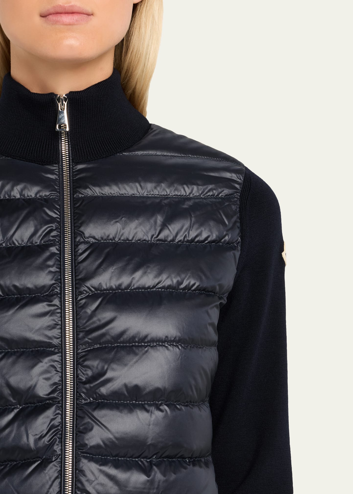 Moncler Combo Down Short Cardigan - Bergdorf Goodman