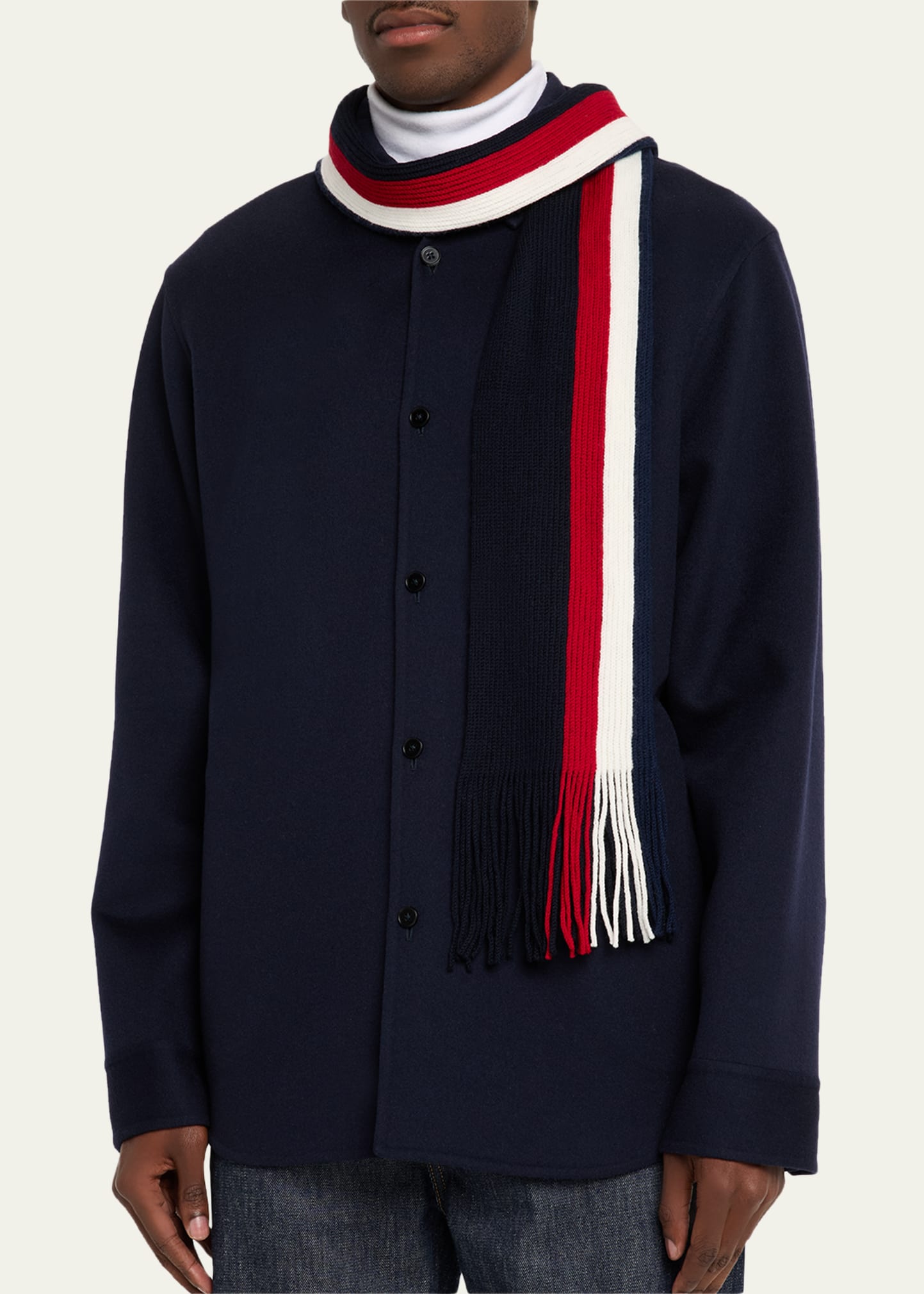 モンクレール 【新品同様】SCIARPA ウール トリコロール MONCLER（モンクレール） 新品同様/ SCIARPA ウール トリコロール