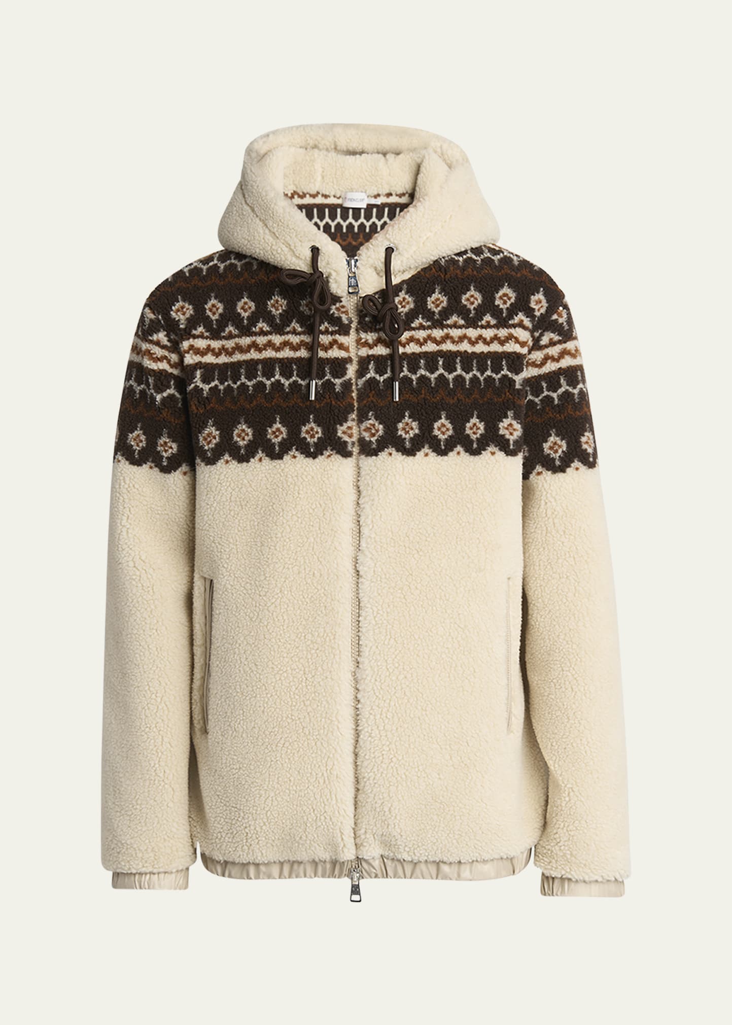 Moncler Men's Teddy Boucle Hooded Full-Zip Jacket - Bergdorf Goodman