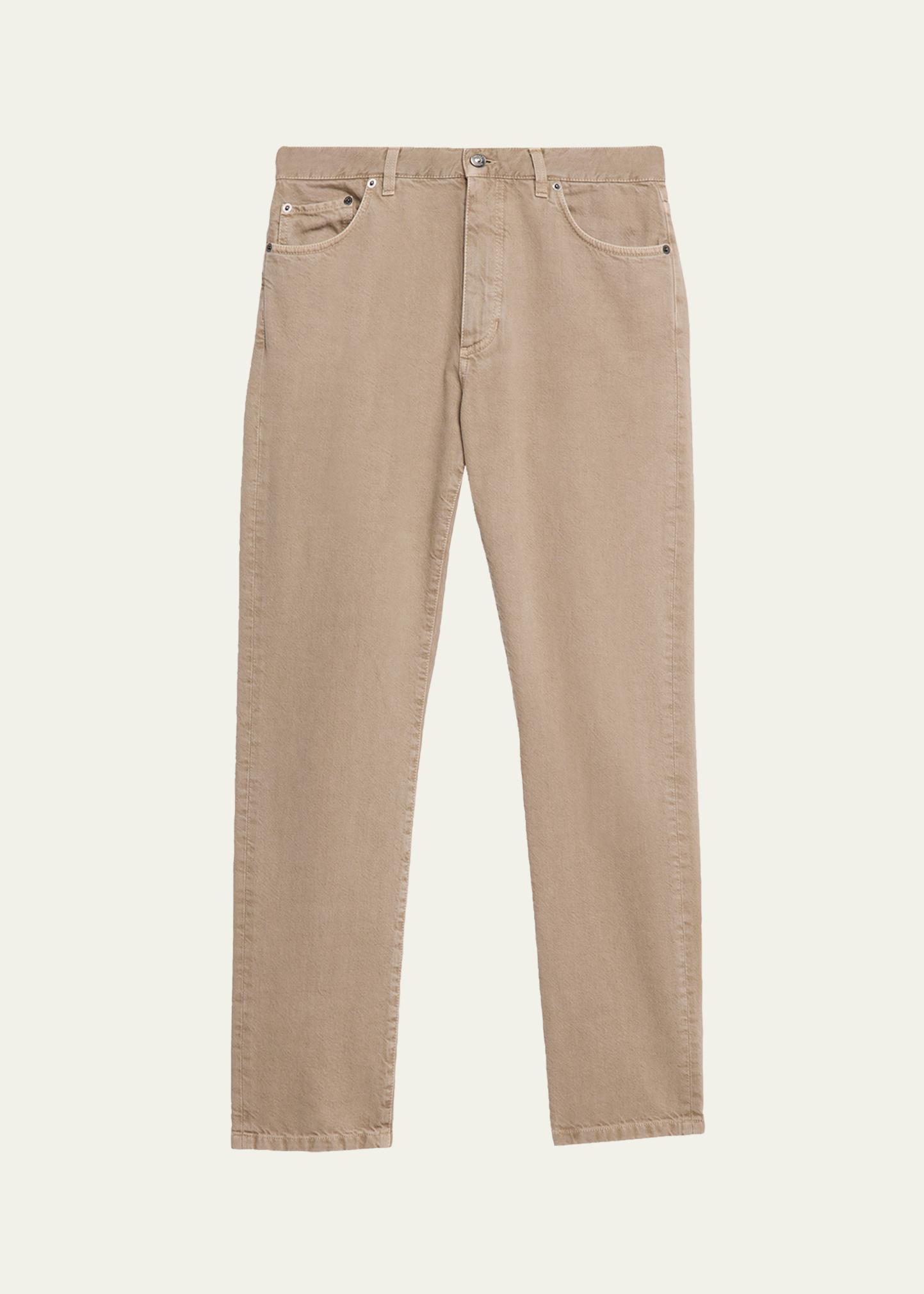 Zegna Men's Marble-Effect Slim Five-Pocket Pants