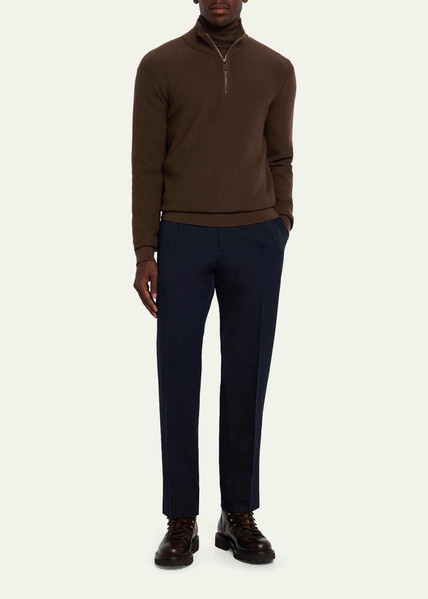 ZEGNA Men's Cashmere Waffle-Knit Quarter-Zip Sweater - Bergdorf