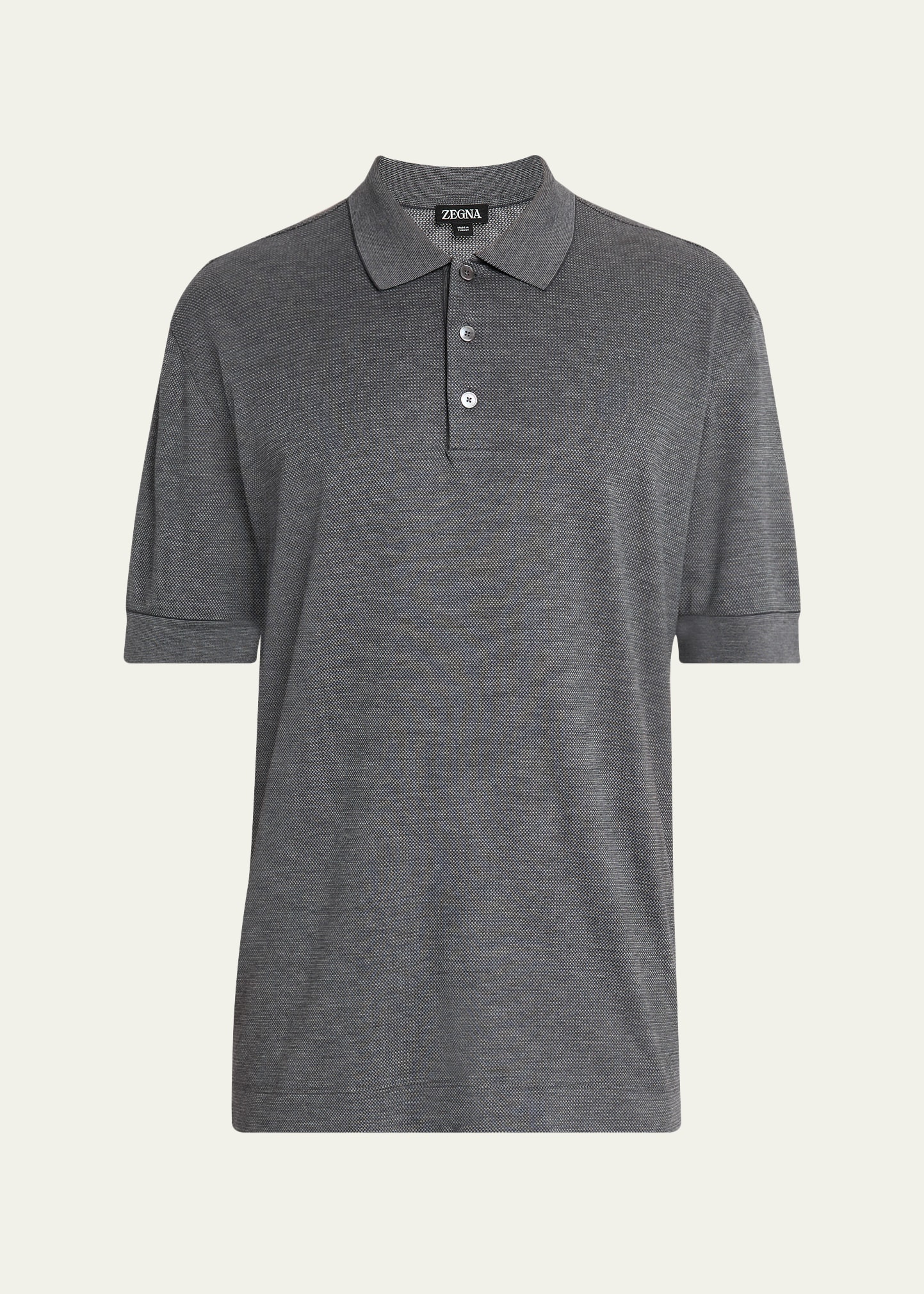 ZEGNA Men's Cotton and Silk Tipped Polo Shirt - Bergdorf Goodman