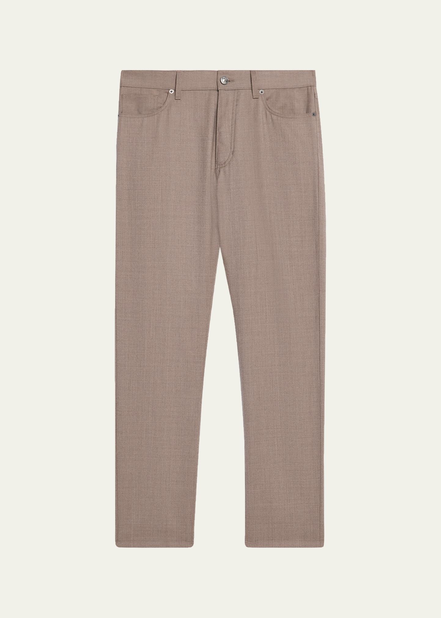 ZEGNA 남성 울 샤크스킨 슬림 팬츠