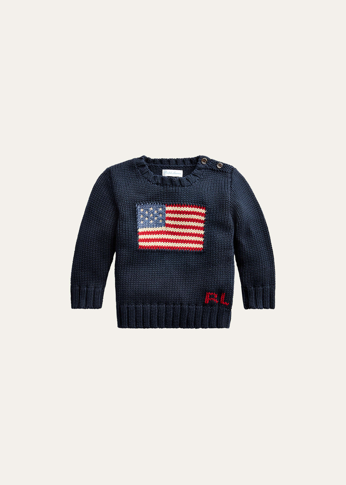 Polo Ralph Lauren Boy's Flag Intarsia Knit Sweater, Size 3M-24M