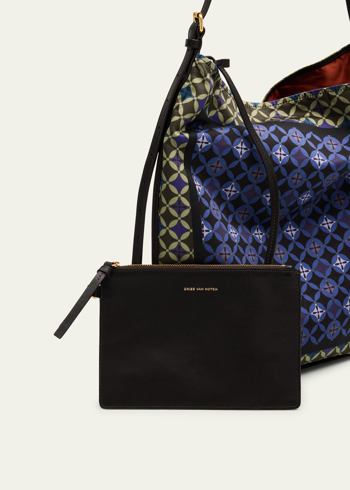 Dries Van Noten Medium Geometric Scarf Hobo Bag - Bergdorf Goodman