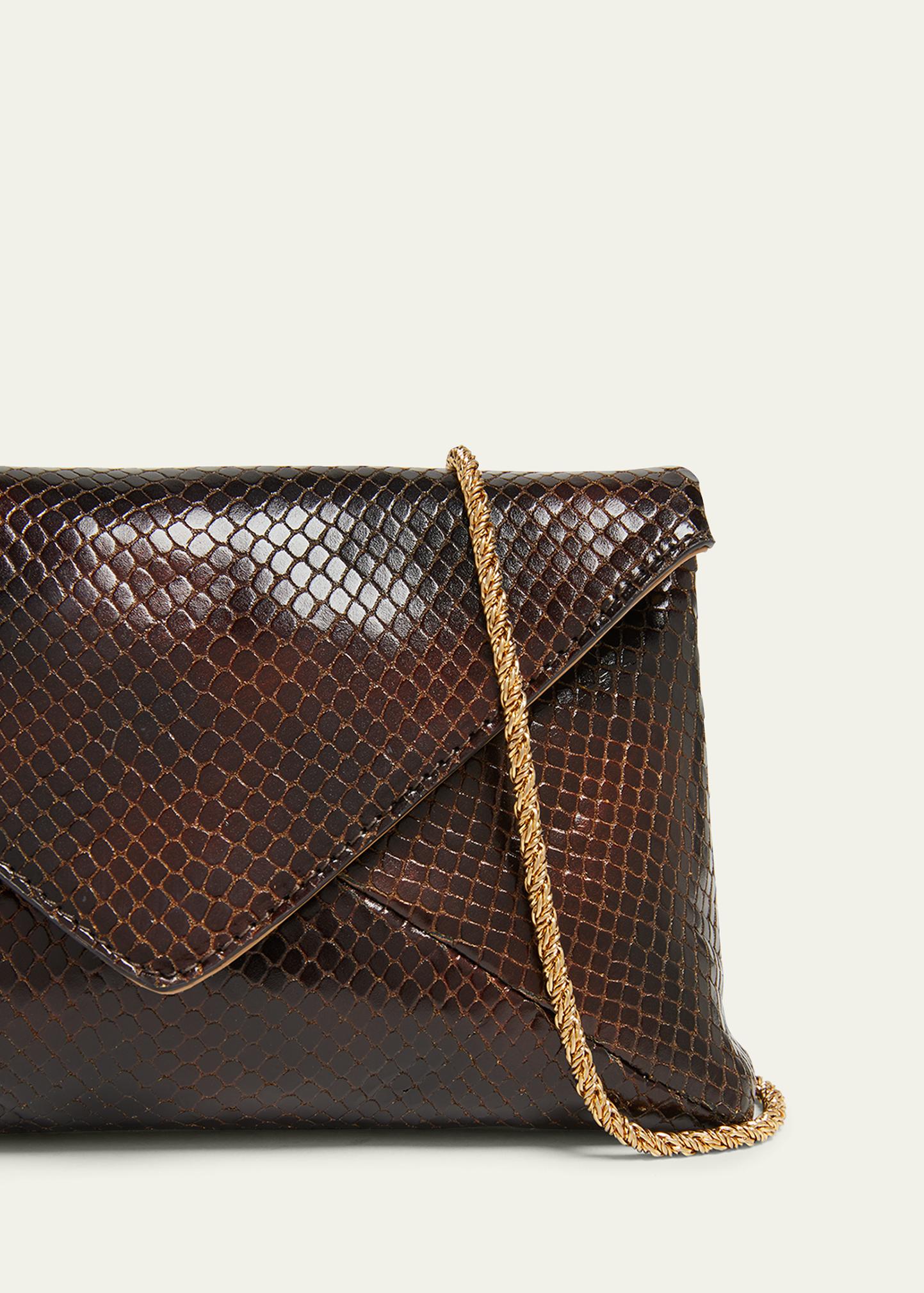 Dries Van Noten Small Embossed Leather Envelope Clutch Bag 