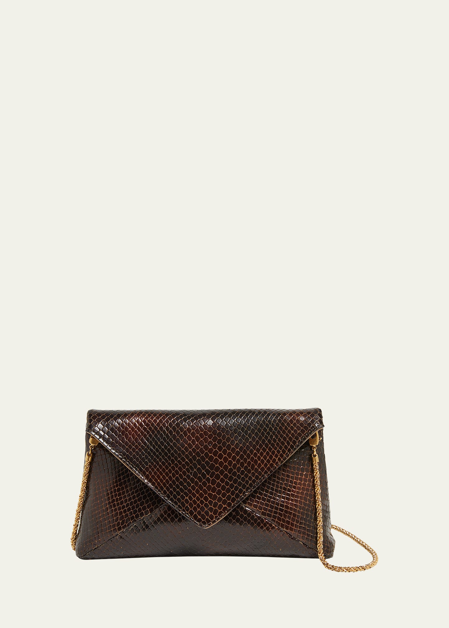 Dries Van Noten Small Embossed Leather Envelope Clutch Bag
