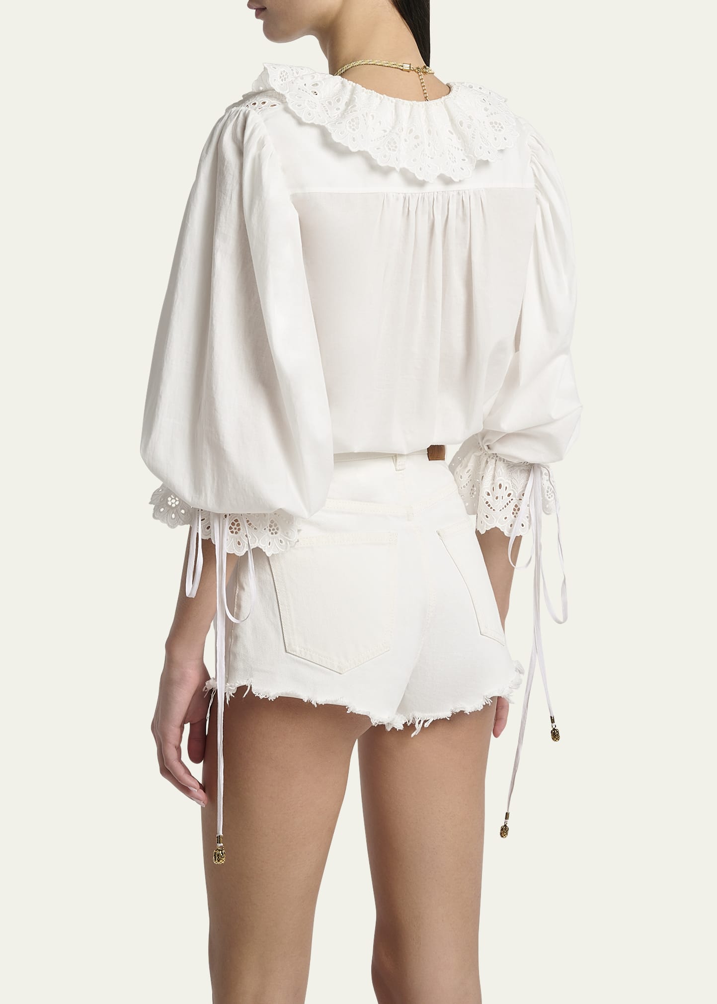 Chloe Eyelet-Embroidered Ruffle Cotton Voile Blouse - Bergdorf Goodman
