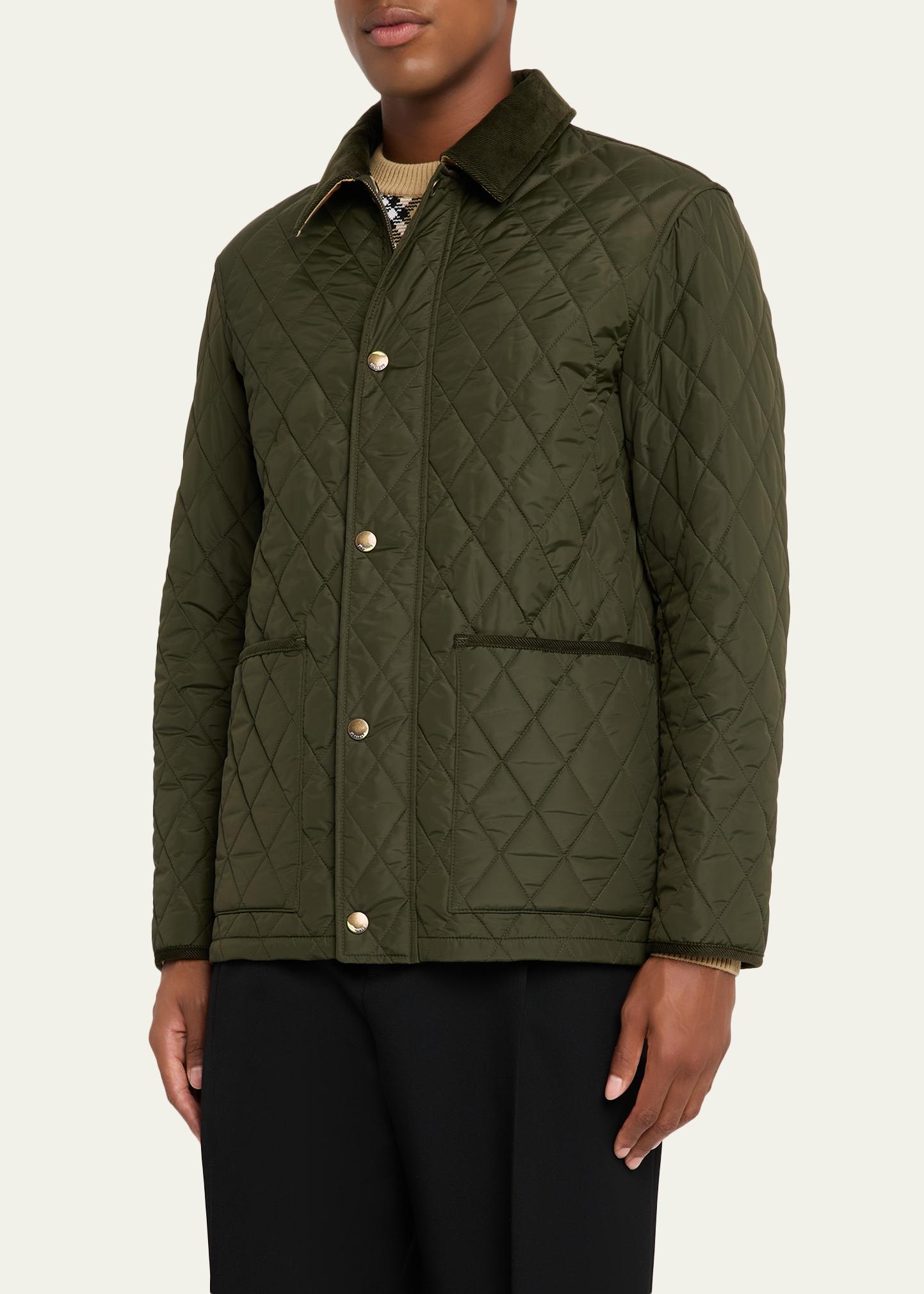 Burberry Men's Nylon Quilted Snap-Front Chore Jacket - Bergdorf