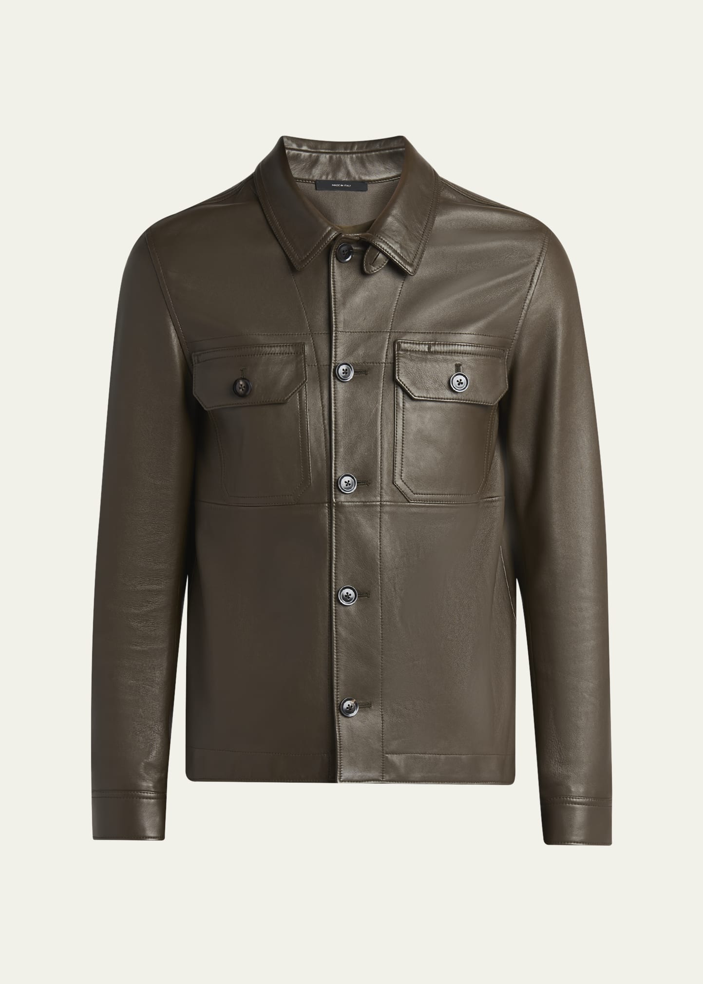 TOM FORD Men's Smooth Leather Double Pocket Overshirt - Bergdorf