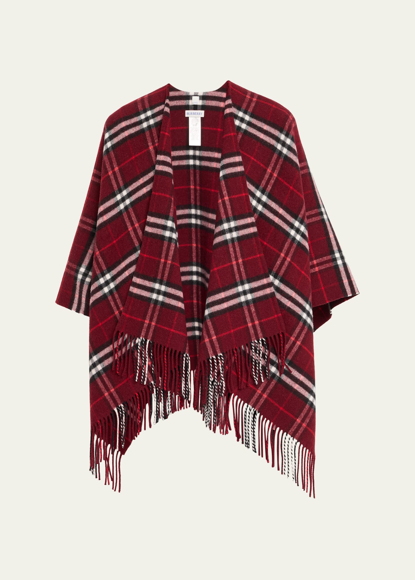 Burberry Charlotte Check Wool Cashmere Cape - Bergdorf Goodman