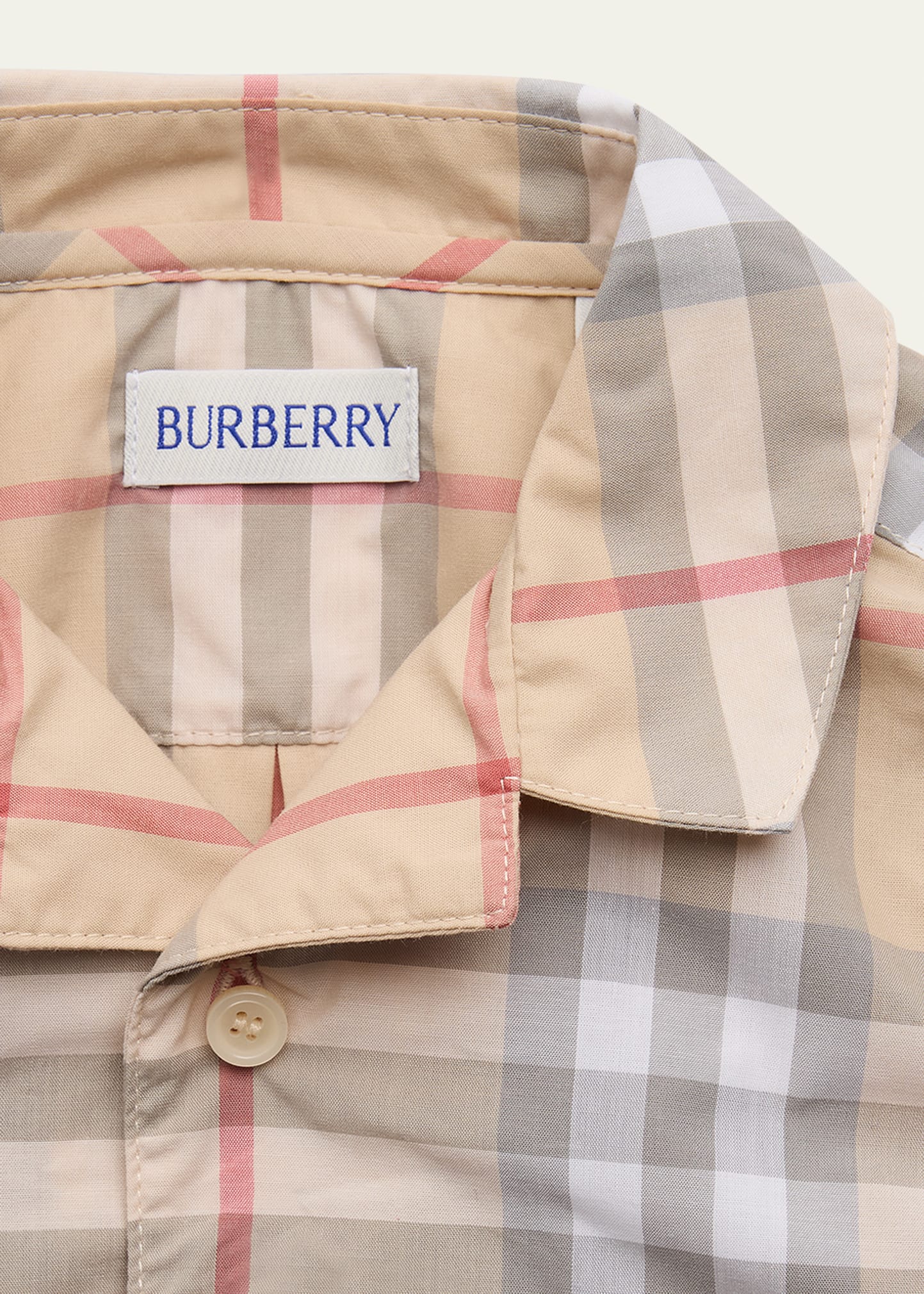 Burberry Kid's Andreas Long-Sleeve Cotton Check Coveralls, Size