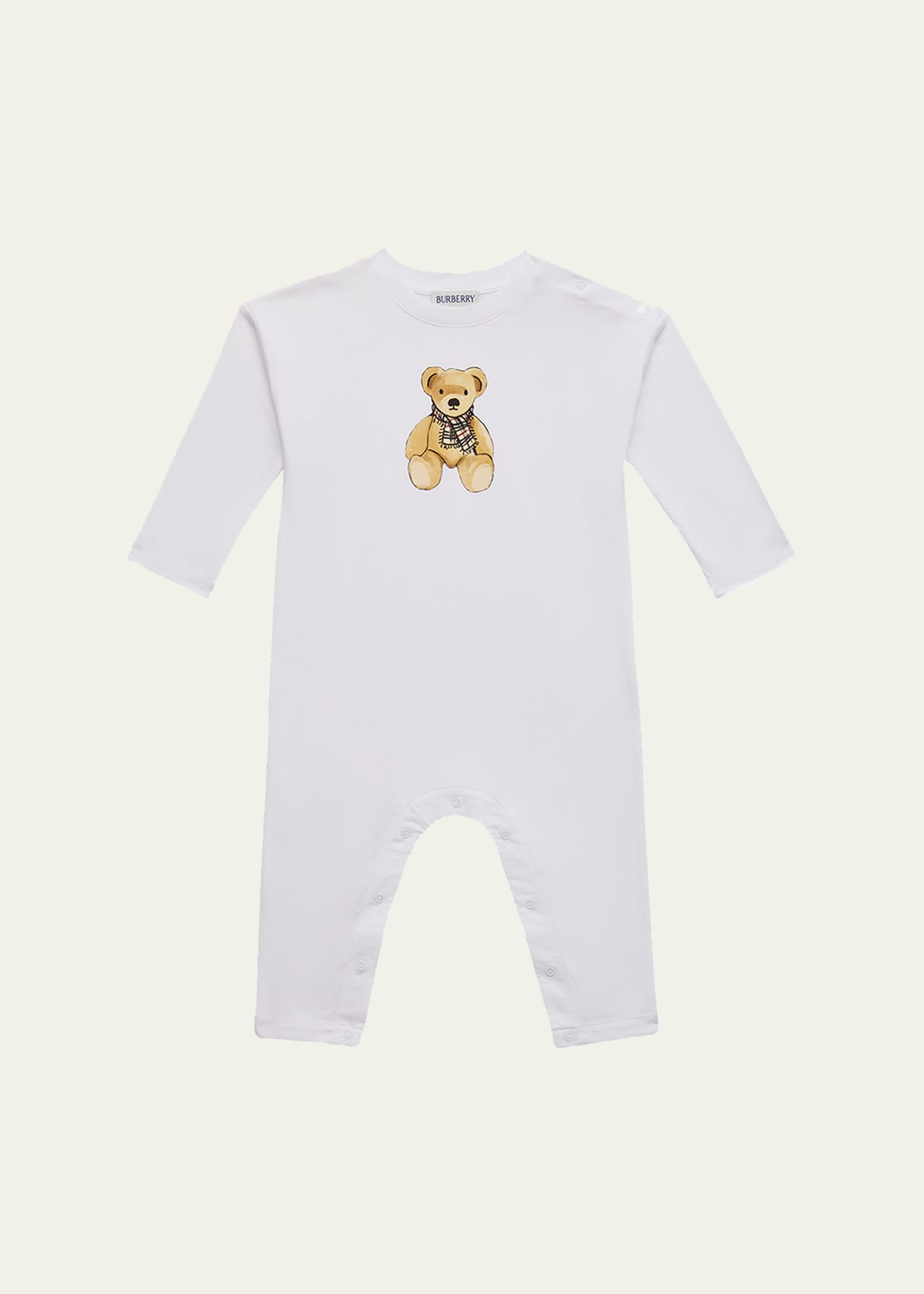 Burberry Kid's Casey Mini Bear Coveralls, Size Newborn-18M