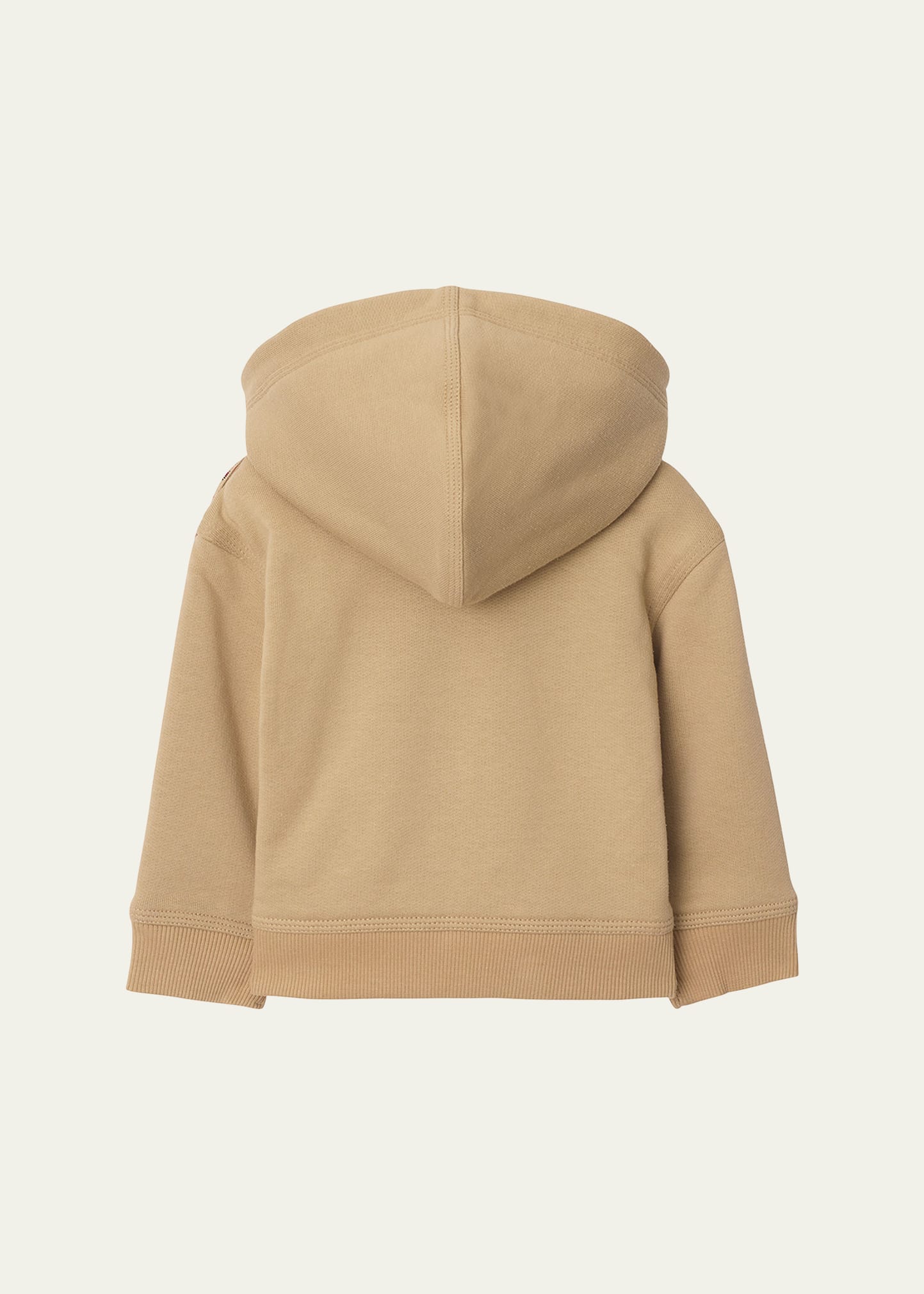 Burberry Kid's Clyde Check Tape Zip-Front Hoodie, Size 6M-2