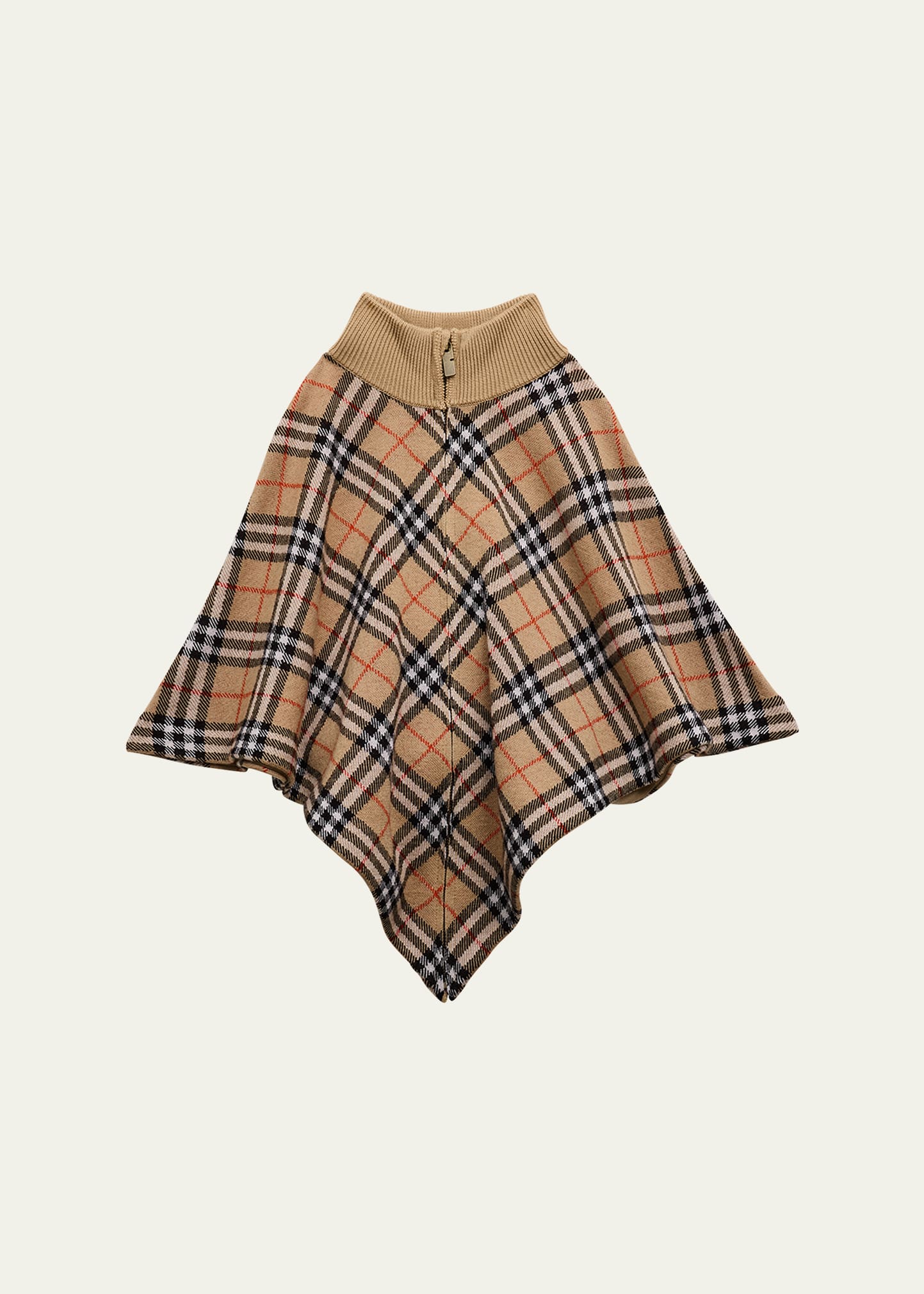 Burberry Girl's Lette Check Wool-Blend Cape, Size S - Bergdorf Goodman