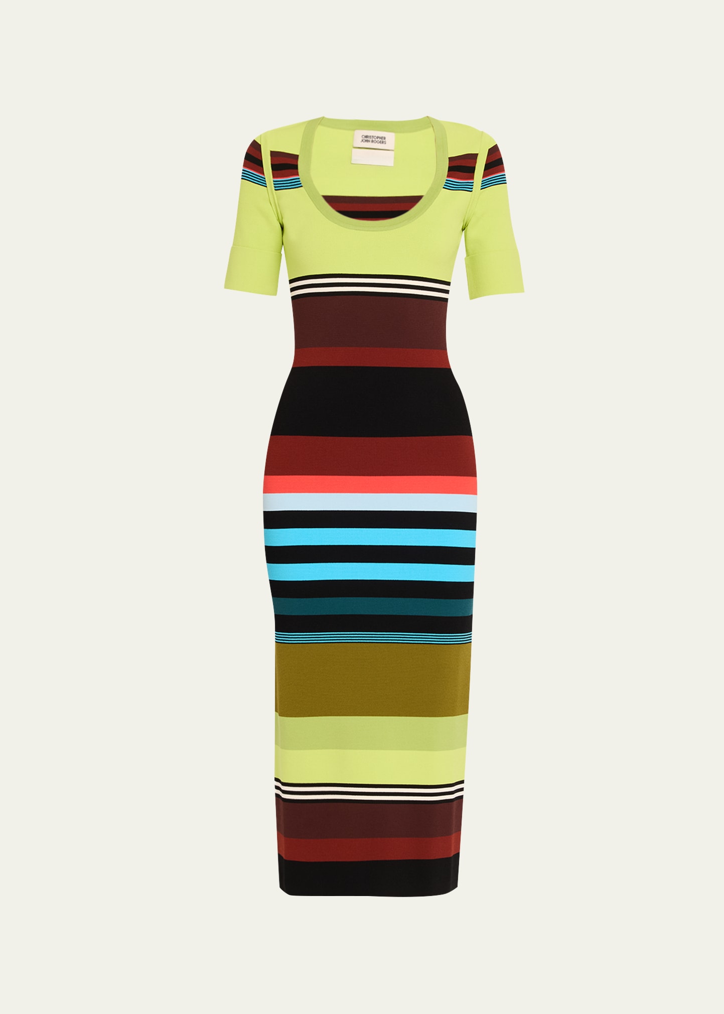 christopher john rogers rainbow striped ribbed midi dress Christopher John Roger's X Target Rainbow Striped Midi Dress Womens 2