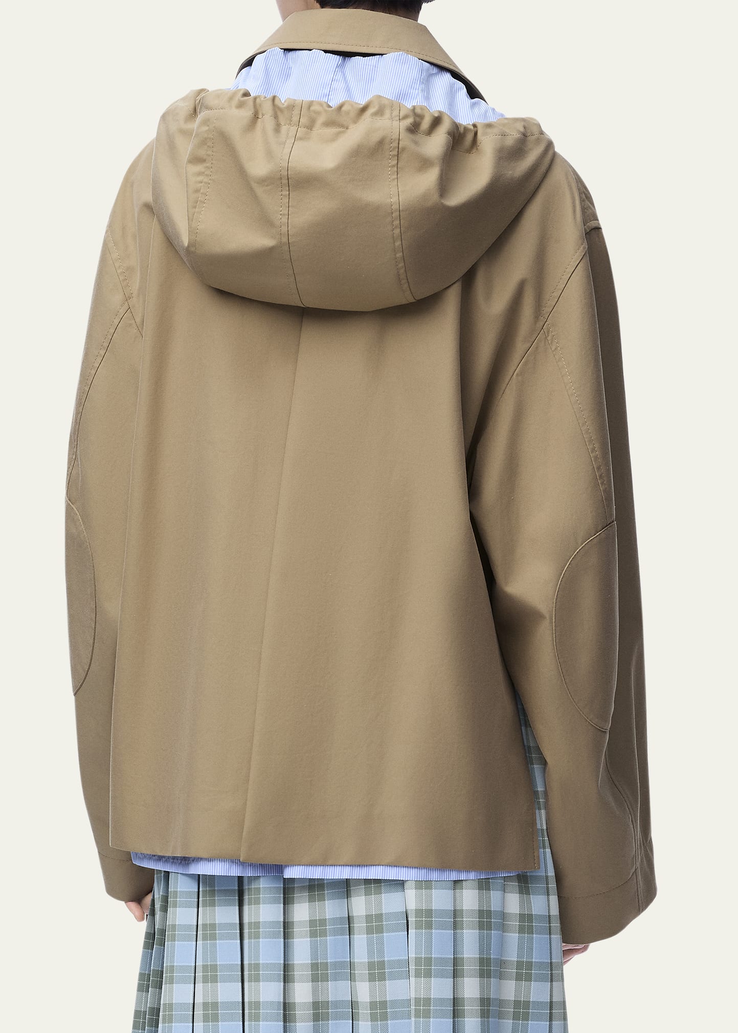 ジャケット・アウター LOEWE stripe seersucker blouson Loewe Striped Lining Slit-Back Hooded Jacket - Bergdorf Goodman