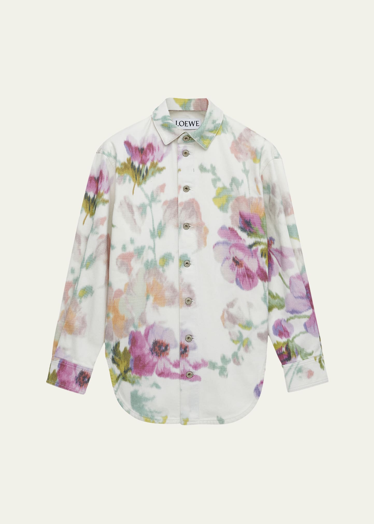 Loewe Floral-Print Button-Down Overshirt - Bergdorf Goodman
