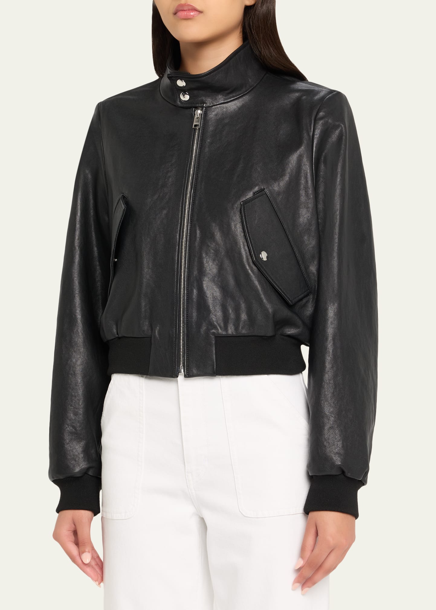 FRAME The Leather Harrington Bomber Jacket - Bergdorf Goodman